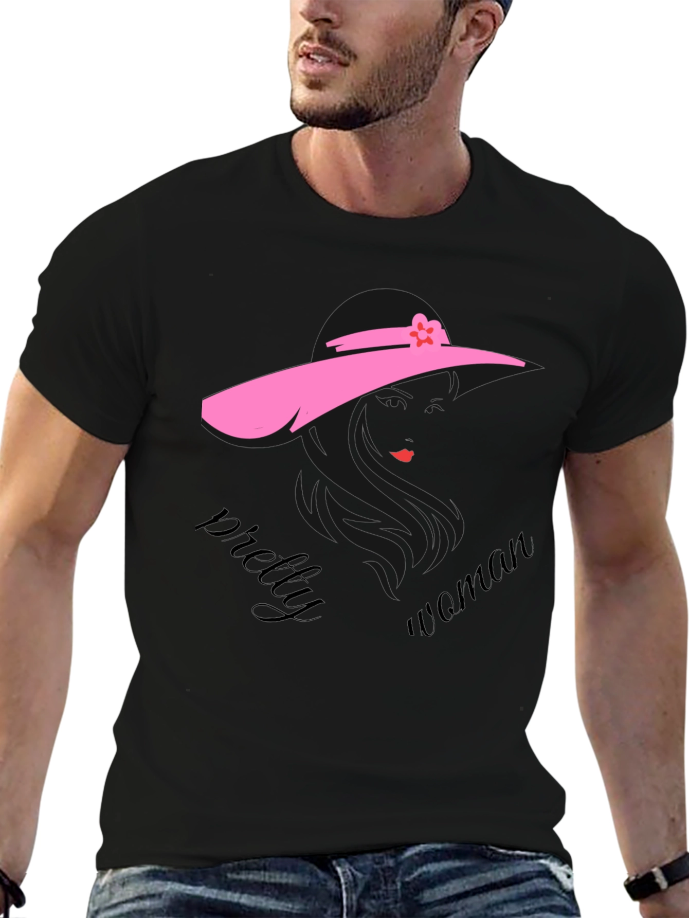 Pretty Woman Graphic Black T-Shirt