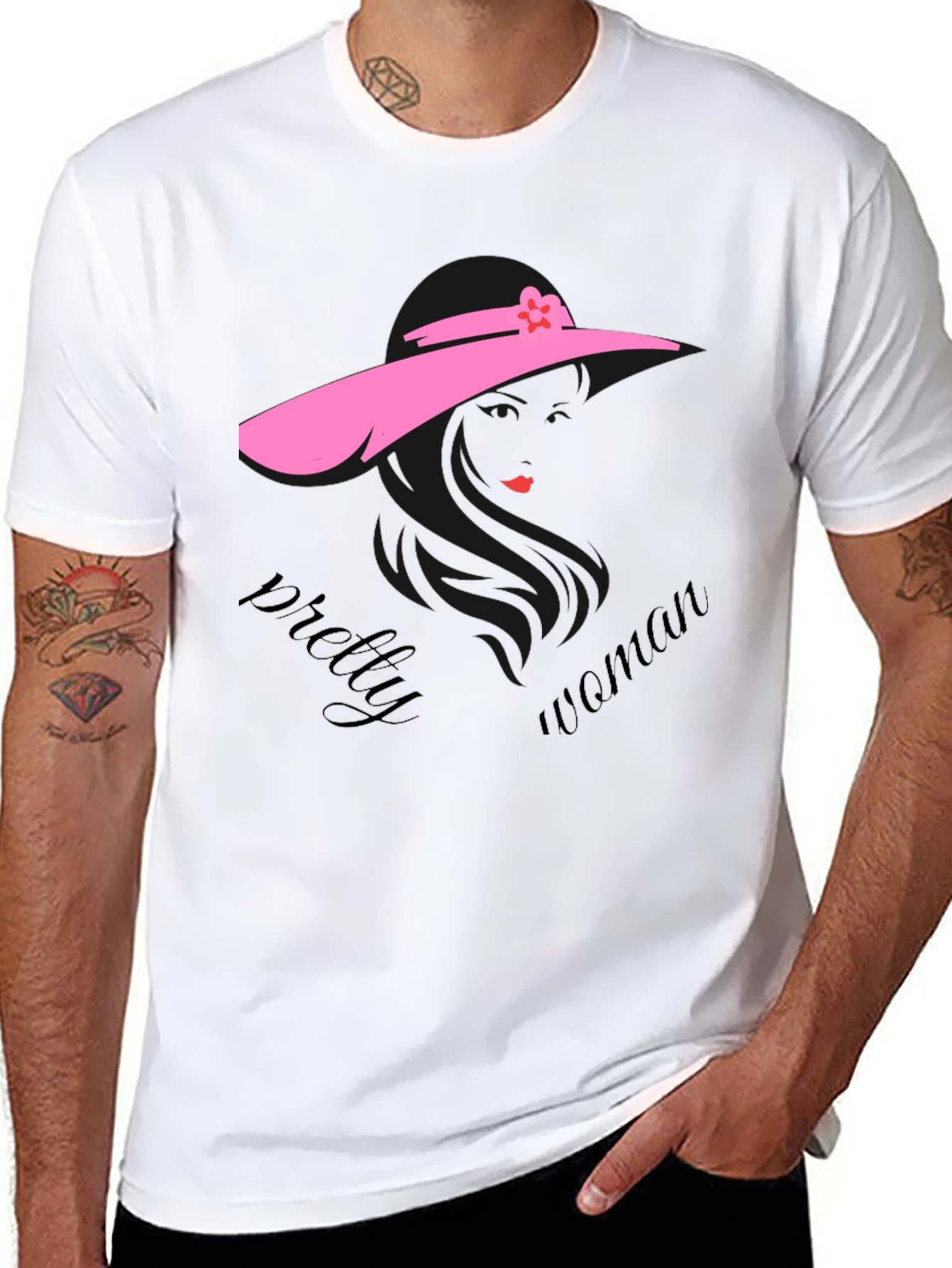 Pretty Woman Graphic Black T-Shirt