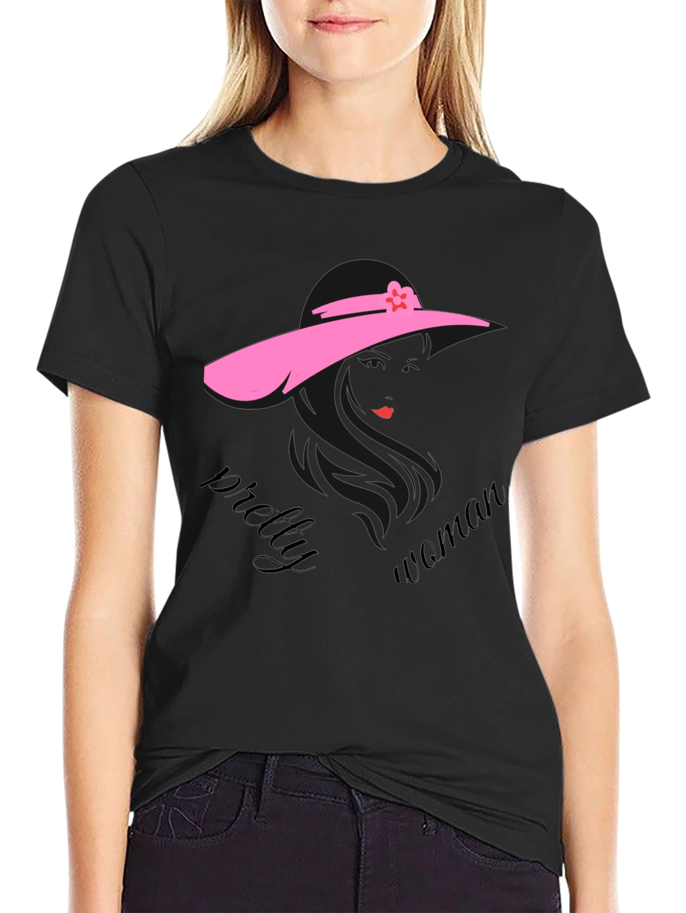 Pretty Woman Graphic Black T-Shirt