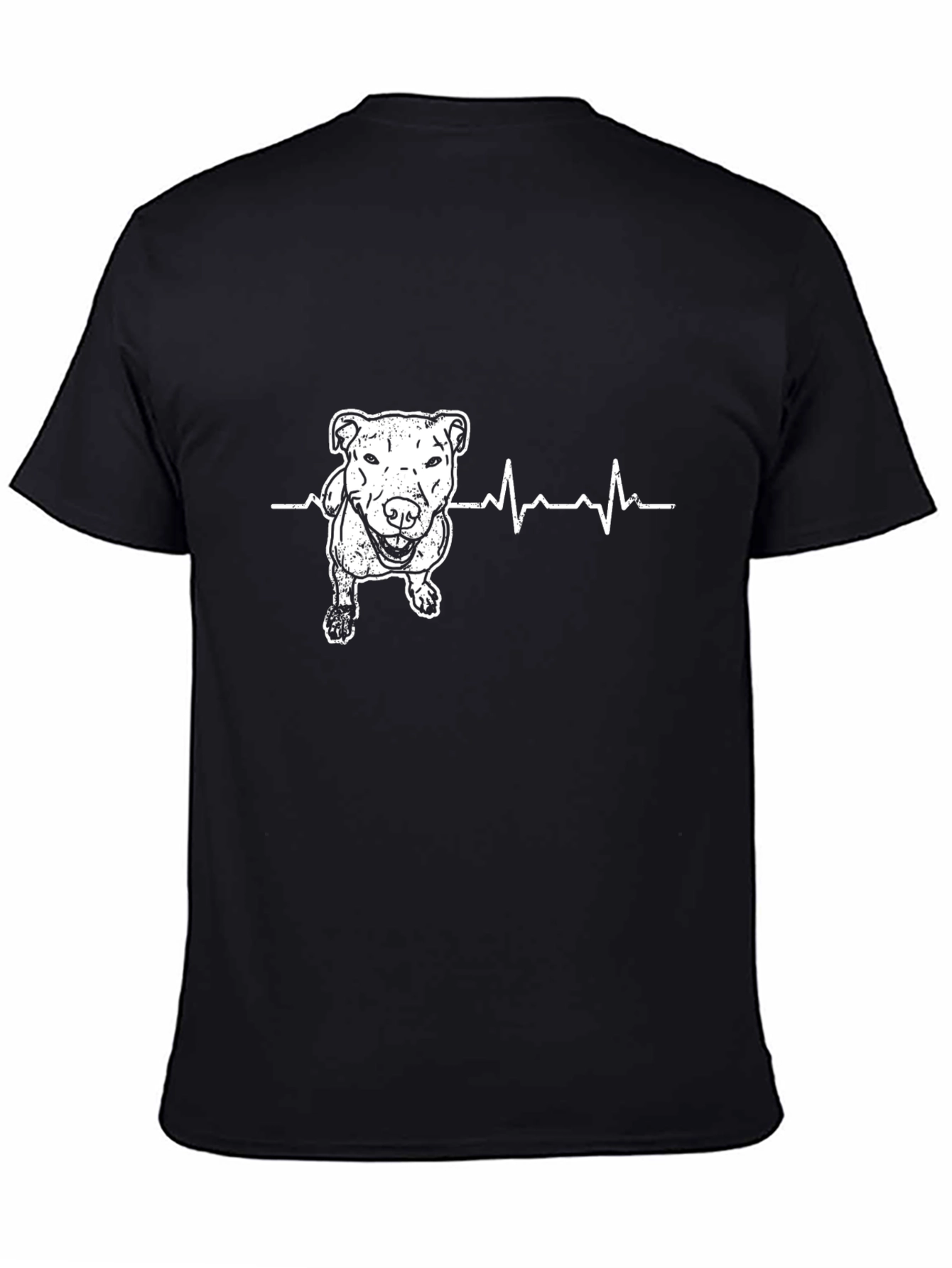 Dog Heartbeat Graphic Tee - Black Cotton Blend