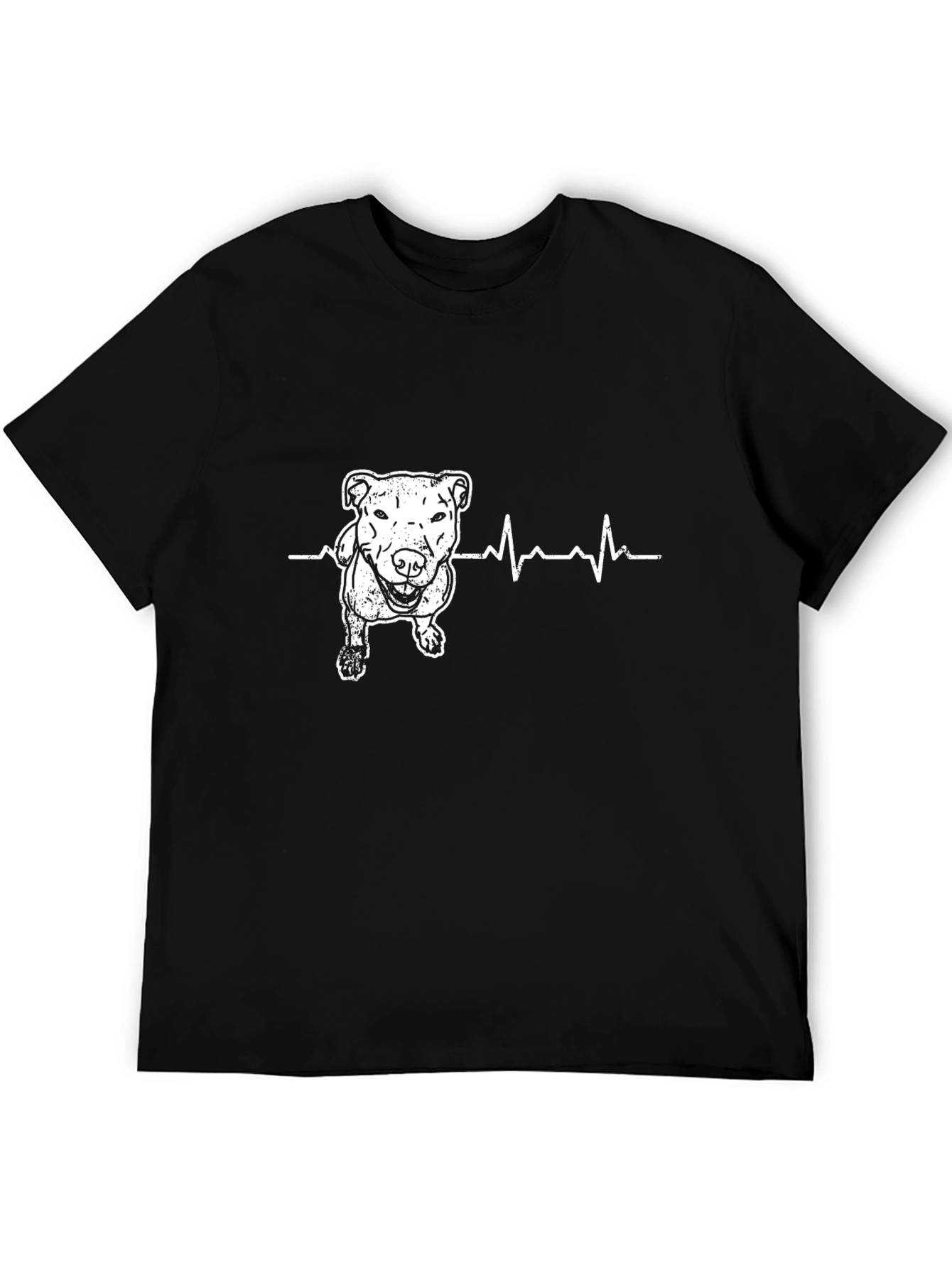 Dog Heartbeat Graphic Tee - Black Cotton Blend