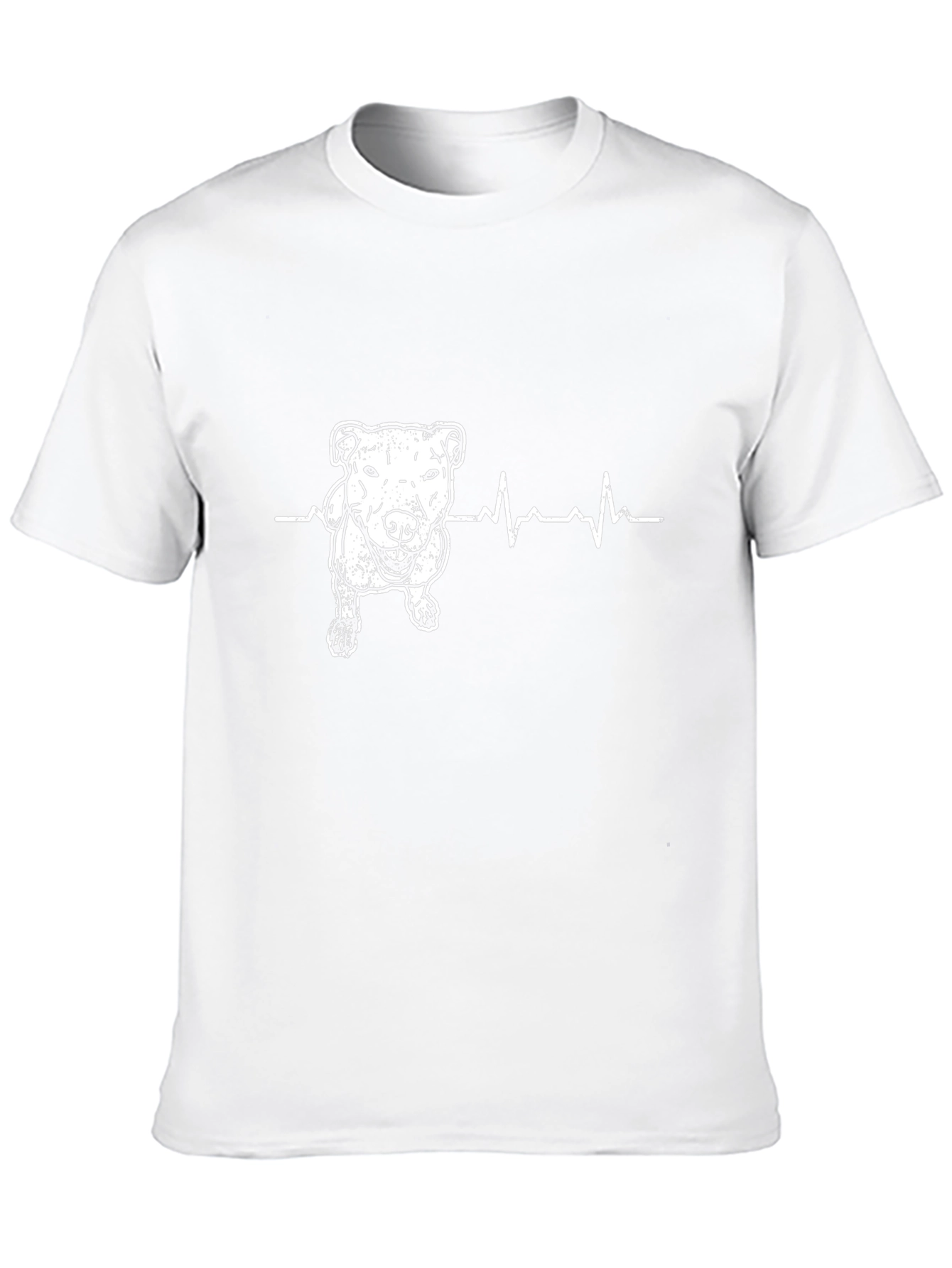 Dog Heartbeat Graphic Tee - Black Cotton Blend