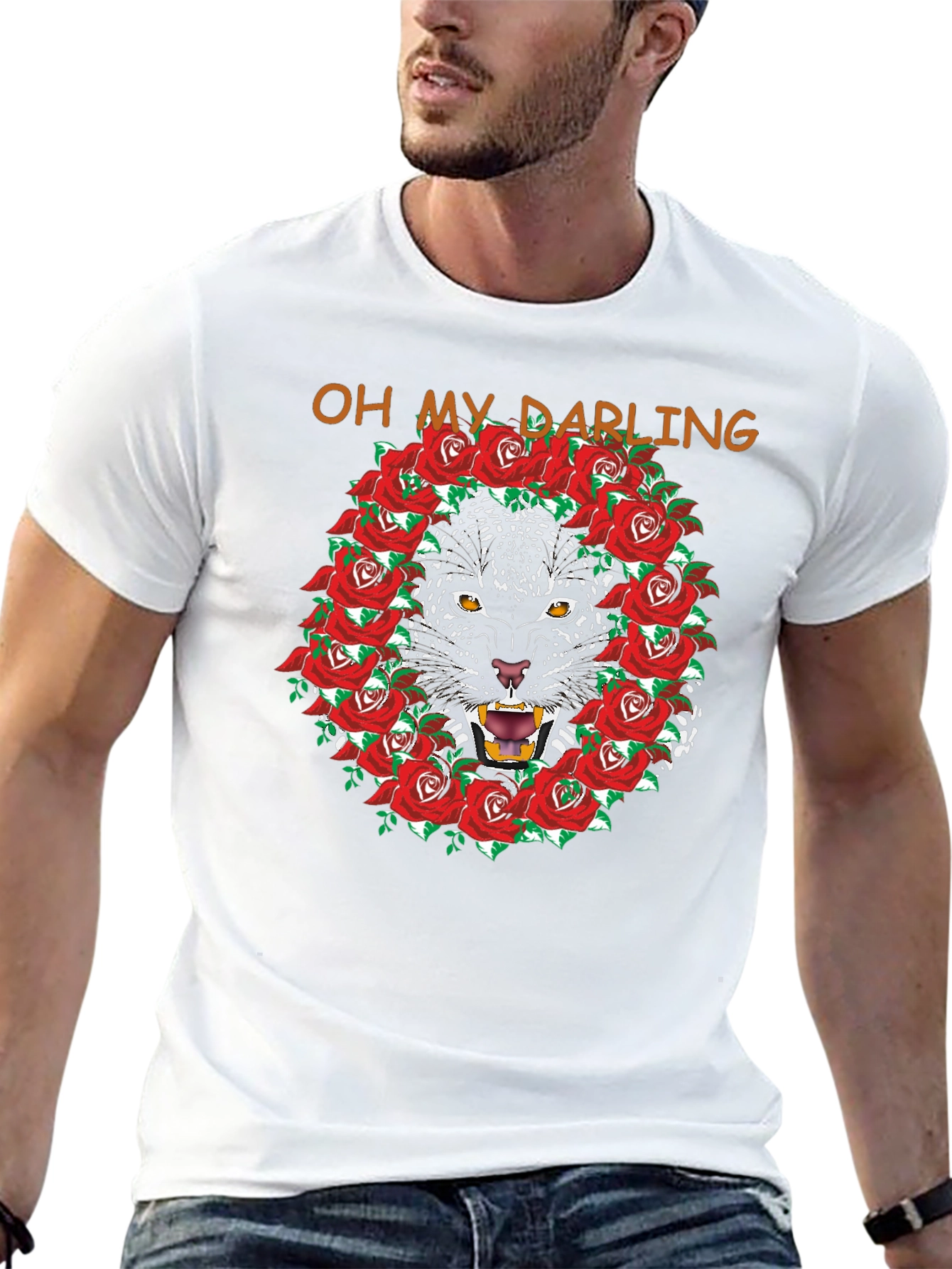 Black Panther Rose Wreath Graphic T-Shirt