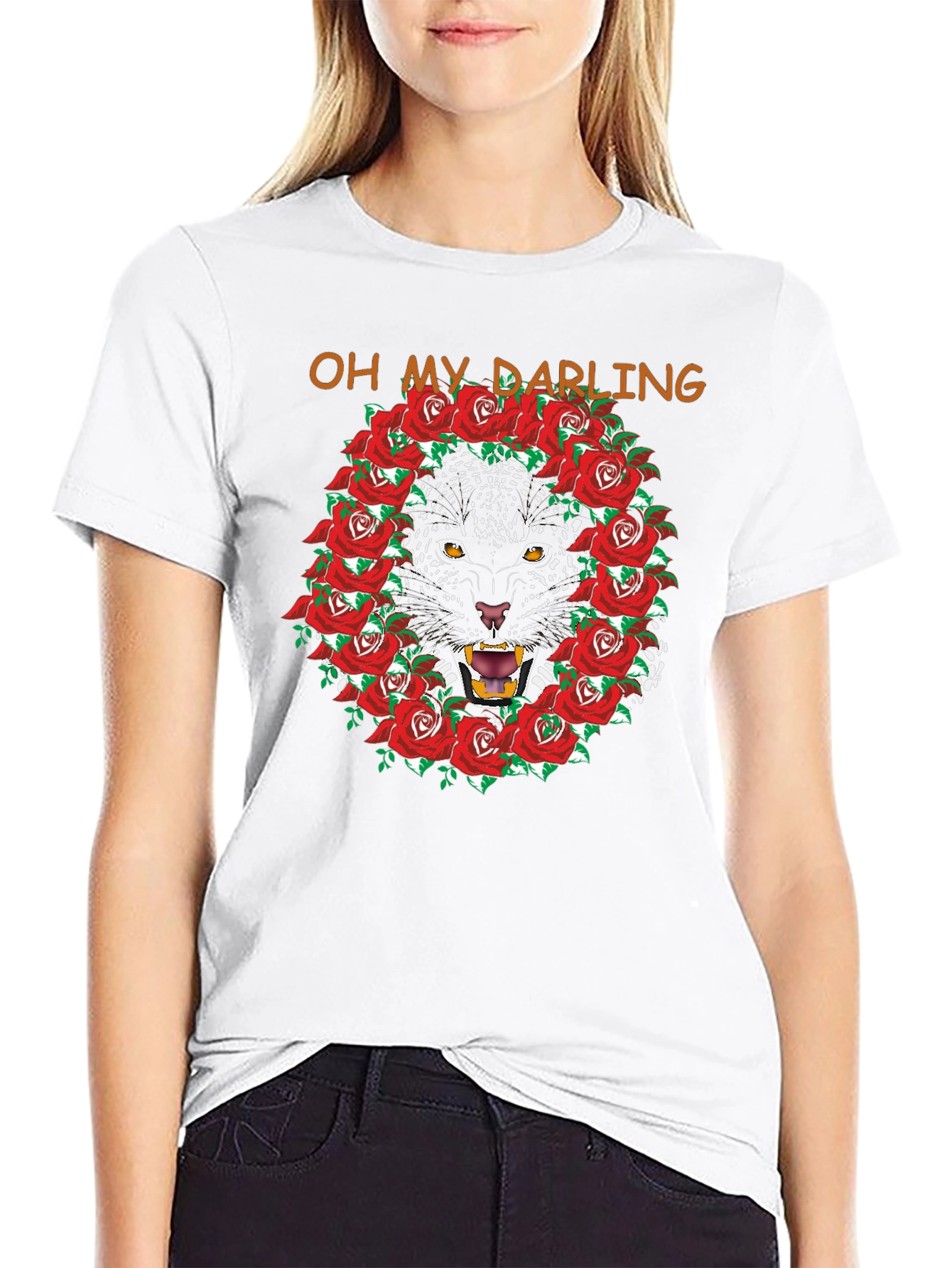 Black Panther Rose Wreath Graphic T-Shirt