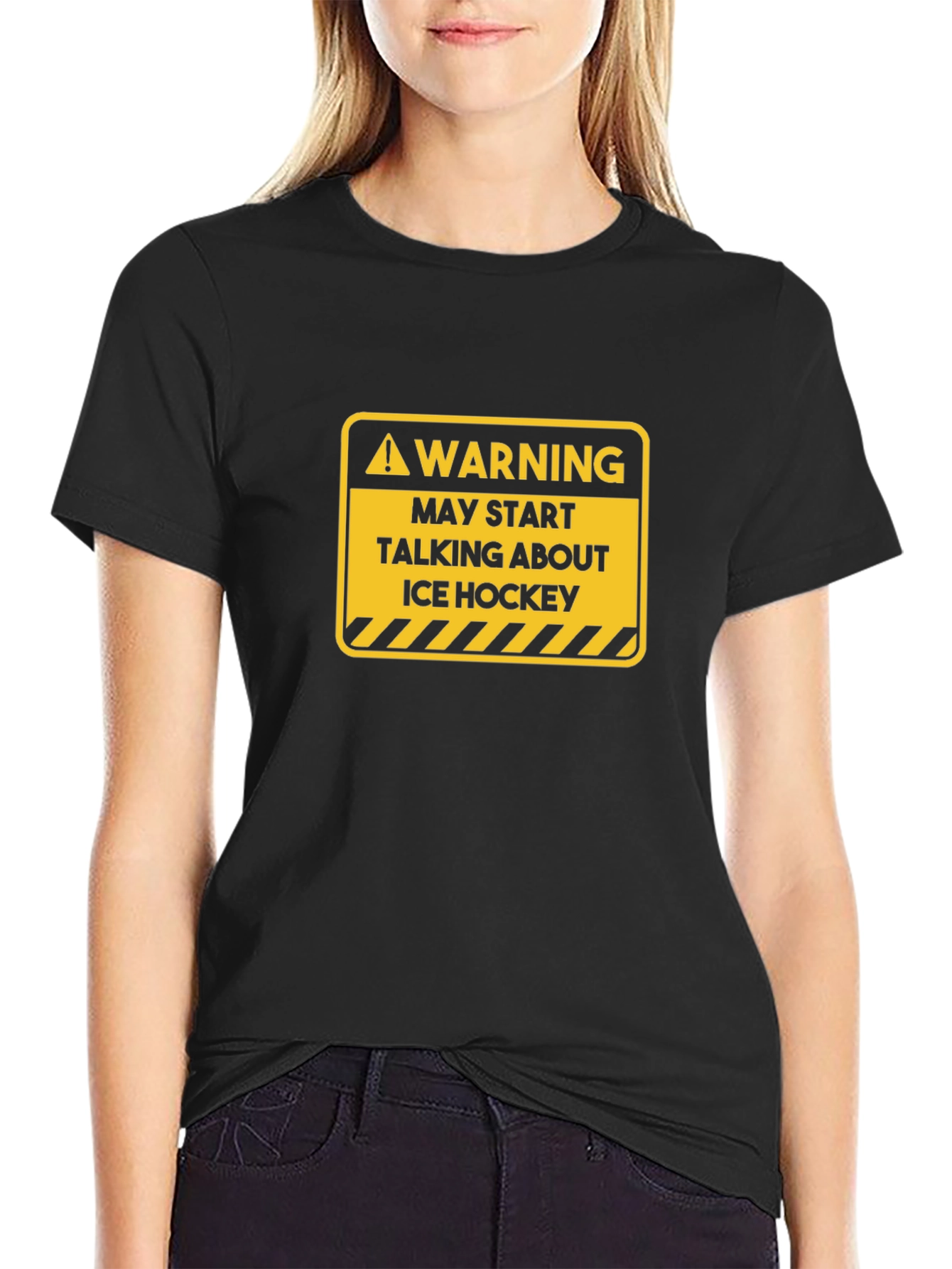 Warning: May Start Talking About Ice Hockey T-Shirt