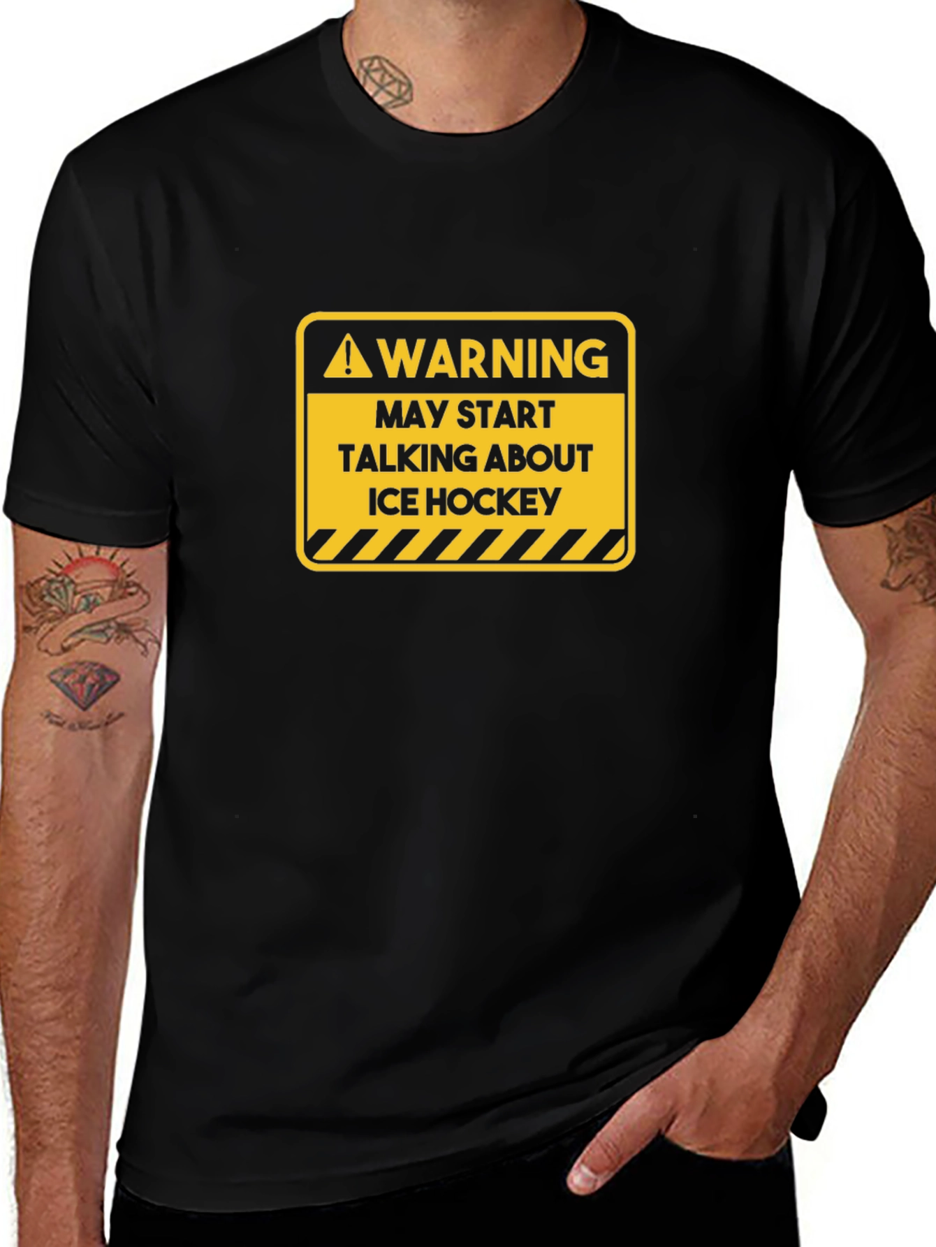 Warning: May Start Talking About Ice Hockey T-Shirt