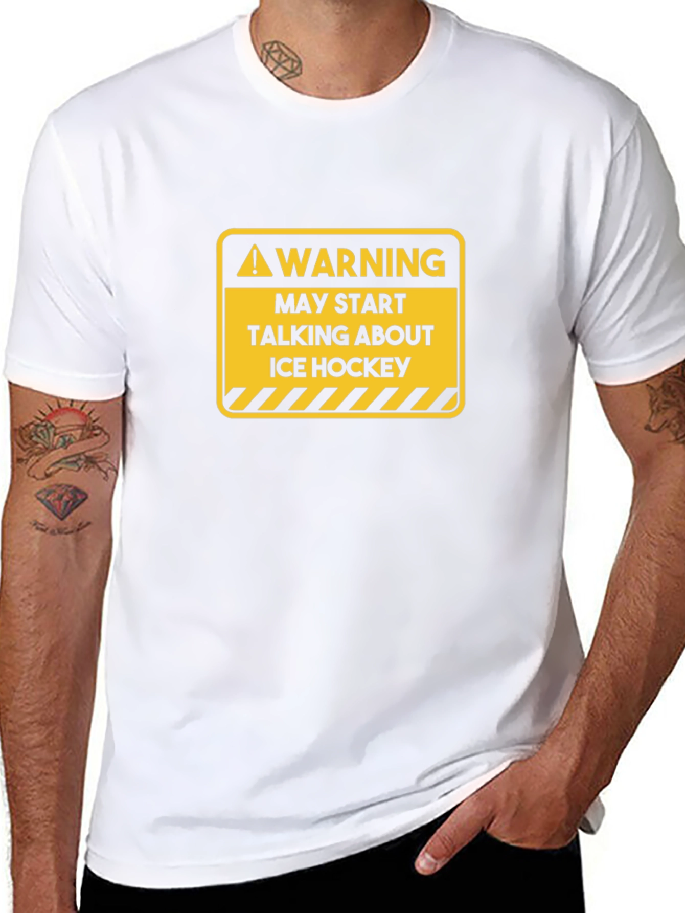 Warning: May Start Talking About Ice Hockey T-Shirt
