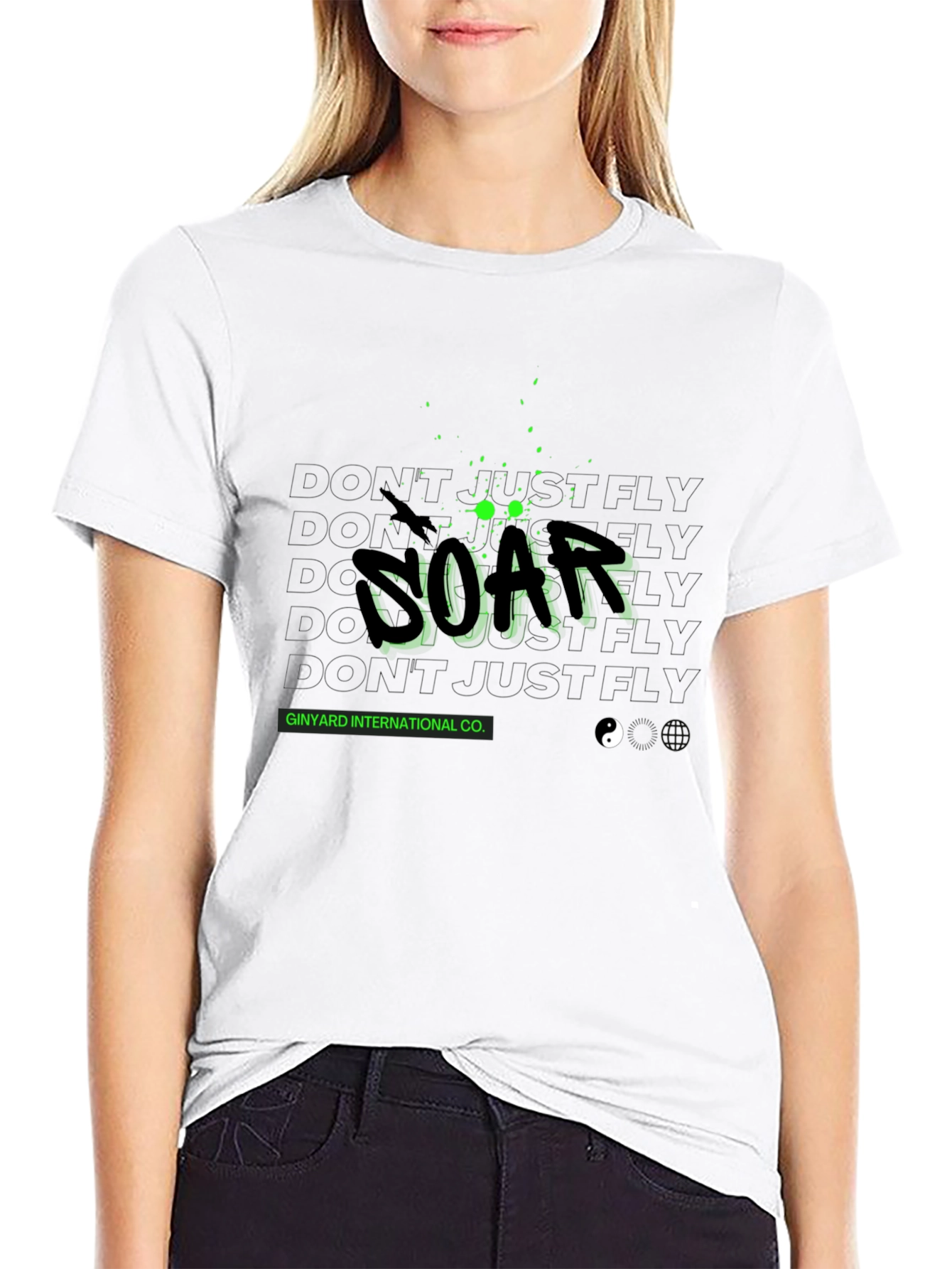 Soar Graphic Print Black T-Shirt