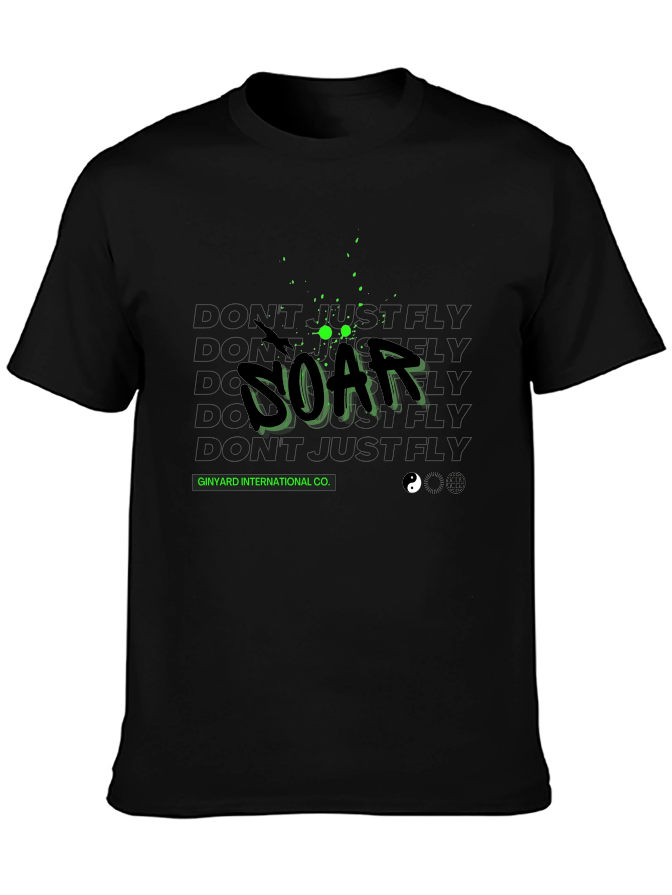 Soar Graphic Print Black T-Shirt