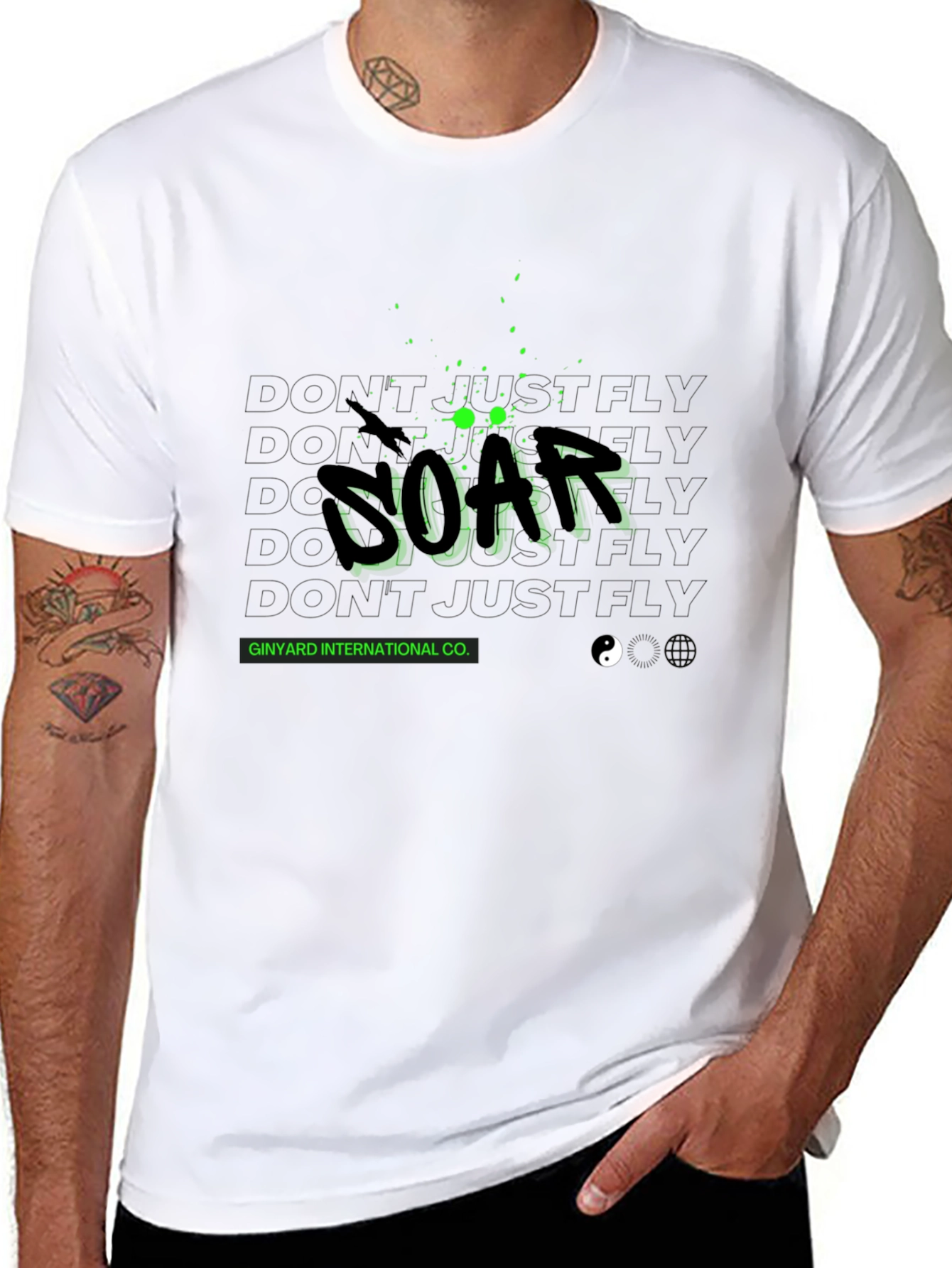 Soar Graphic Print Black T-Shirt