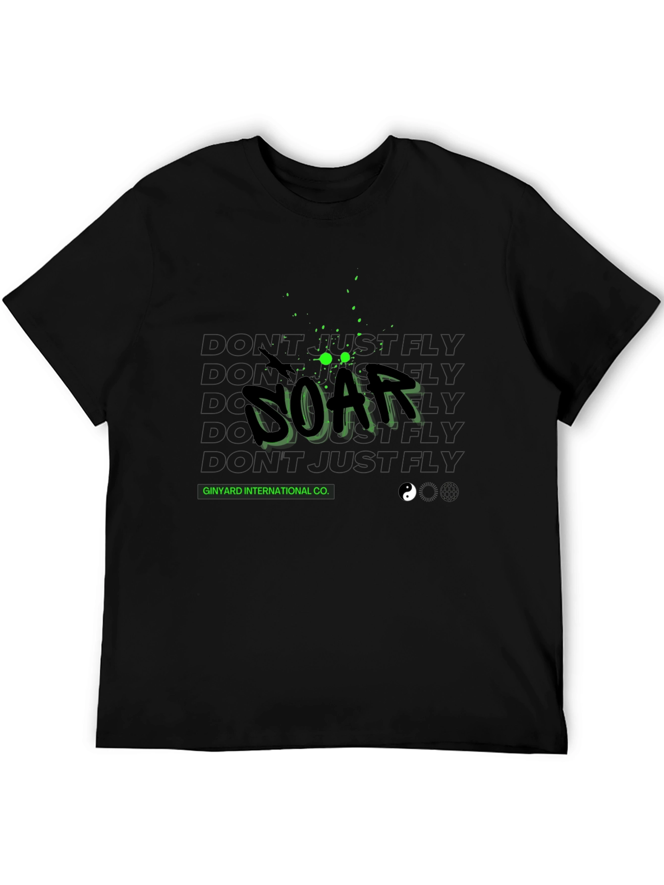 Soar Graphic Print Black T-Shirt
