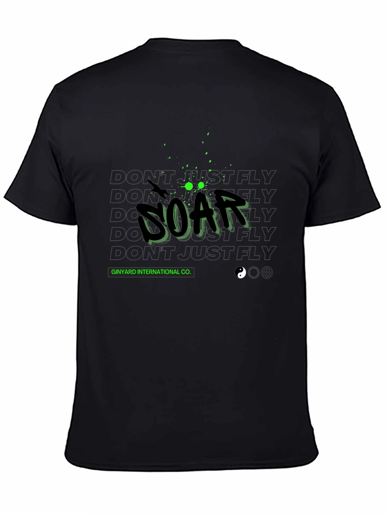 Soar Graphic Print Black T-Shirt