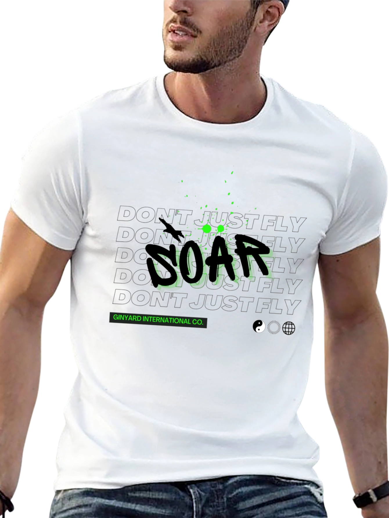 Soar Graphic Print Black T-Shirt