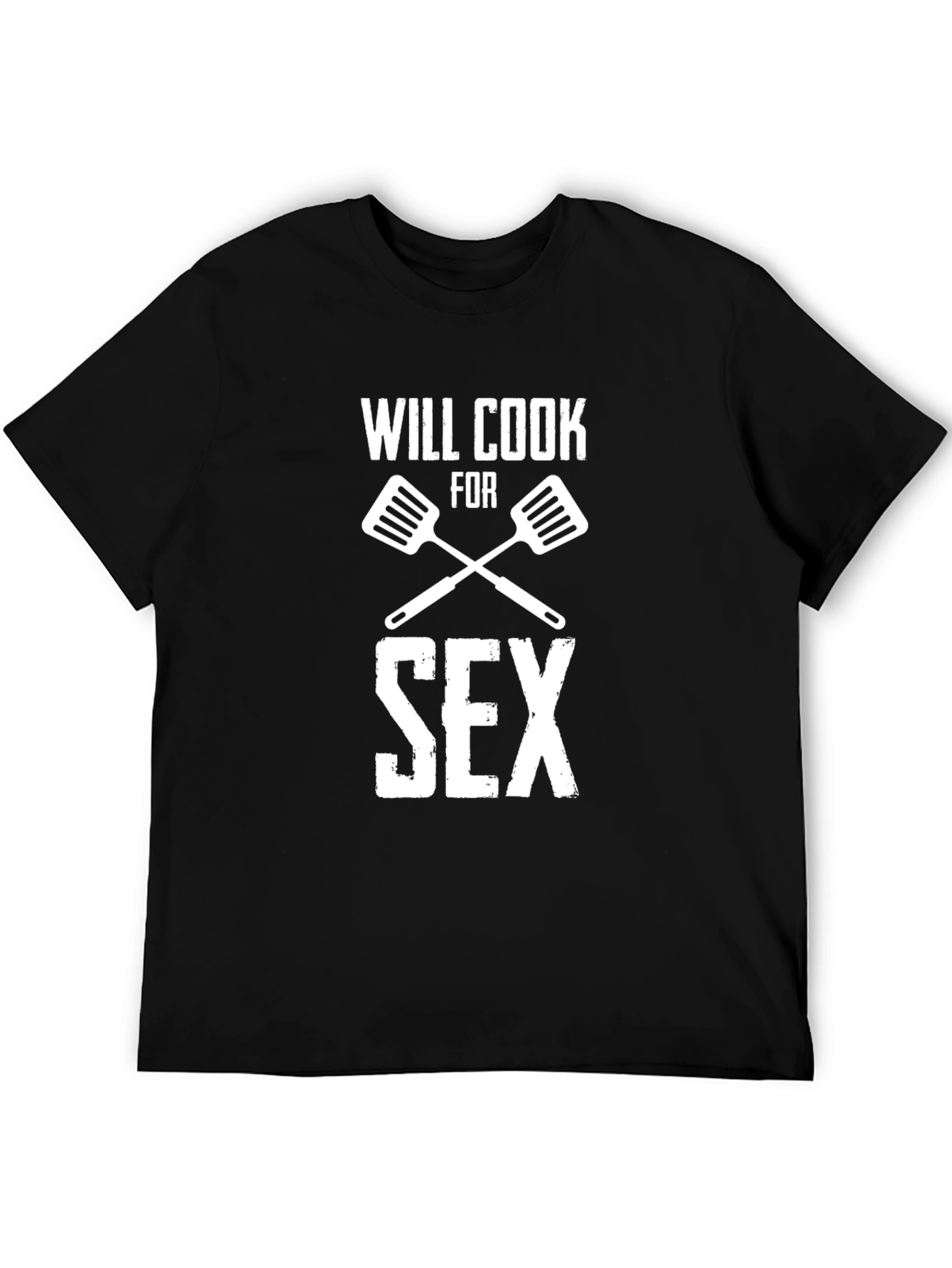 Will Cook For Sex Black Graphic Tee Shirt