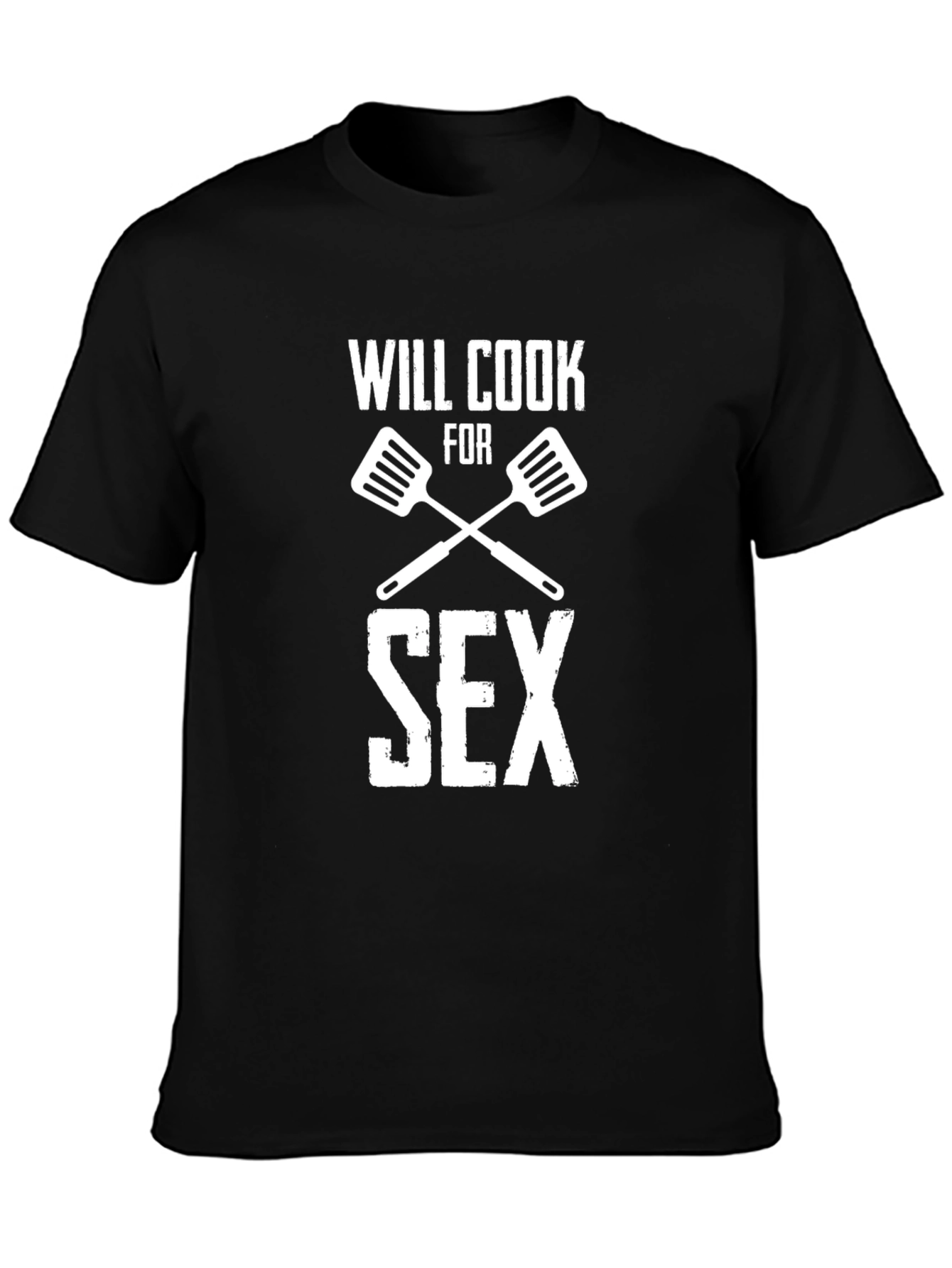 Will Cook For Sex Black Graphic Tee Shirt