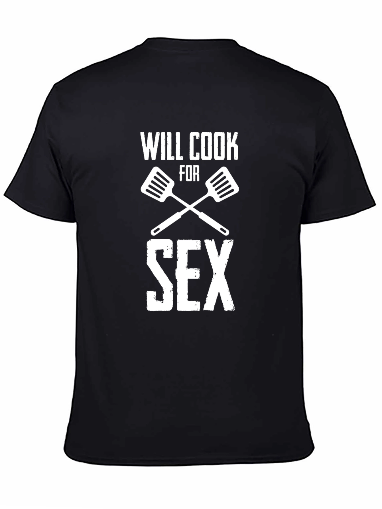 Will Cook For Sex Black Graphic Tee Shirt