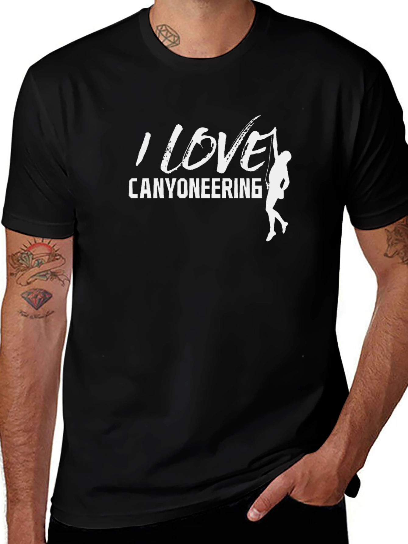 I Love Canyoneering Black T-Shirt