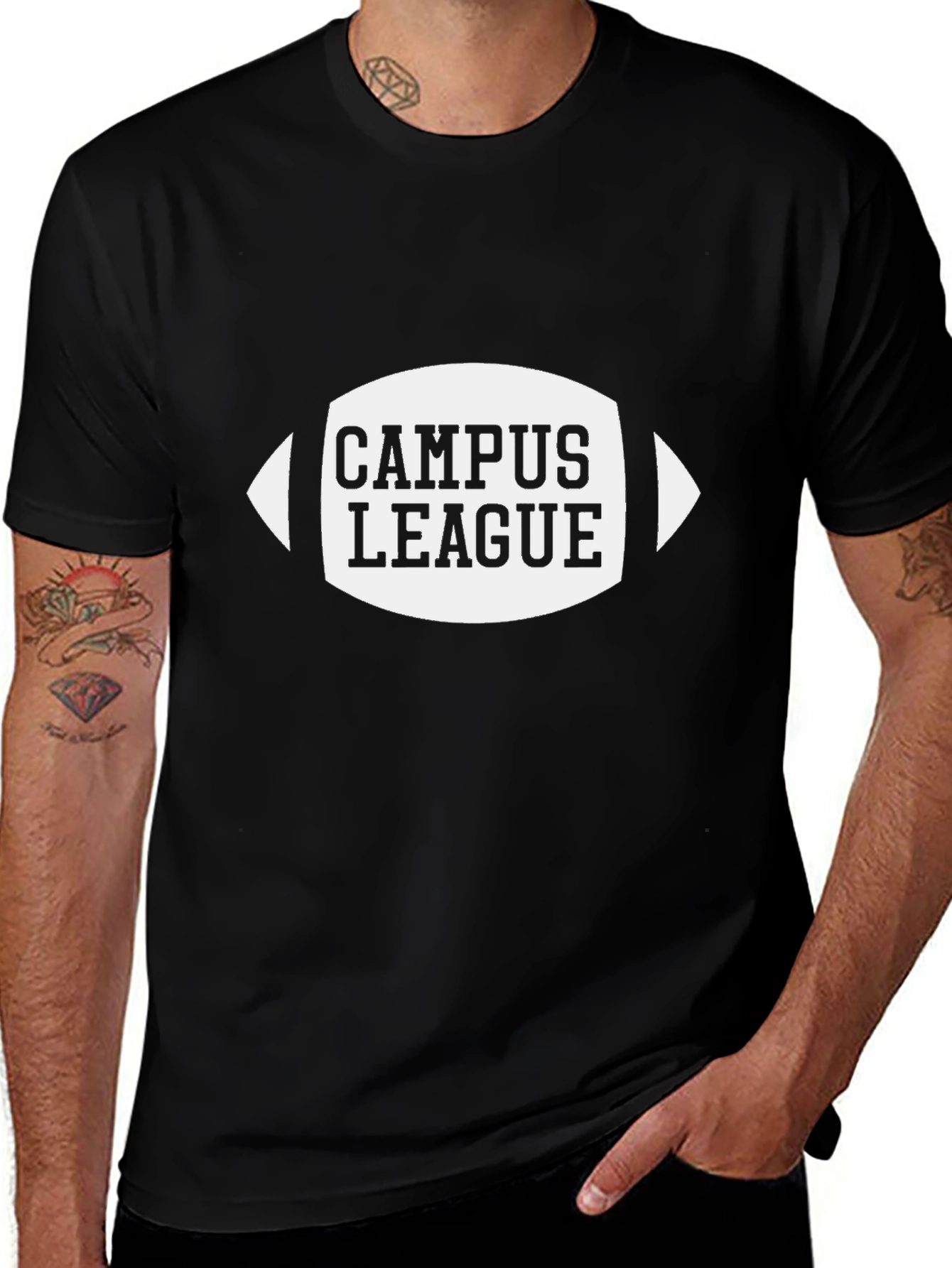 Campus League Graphic T-Shirt - Black