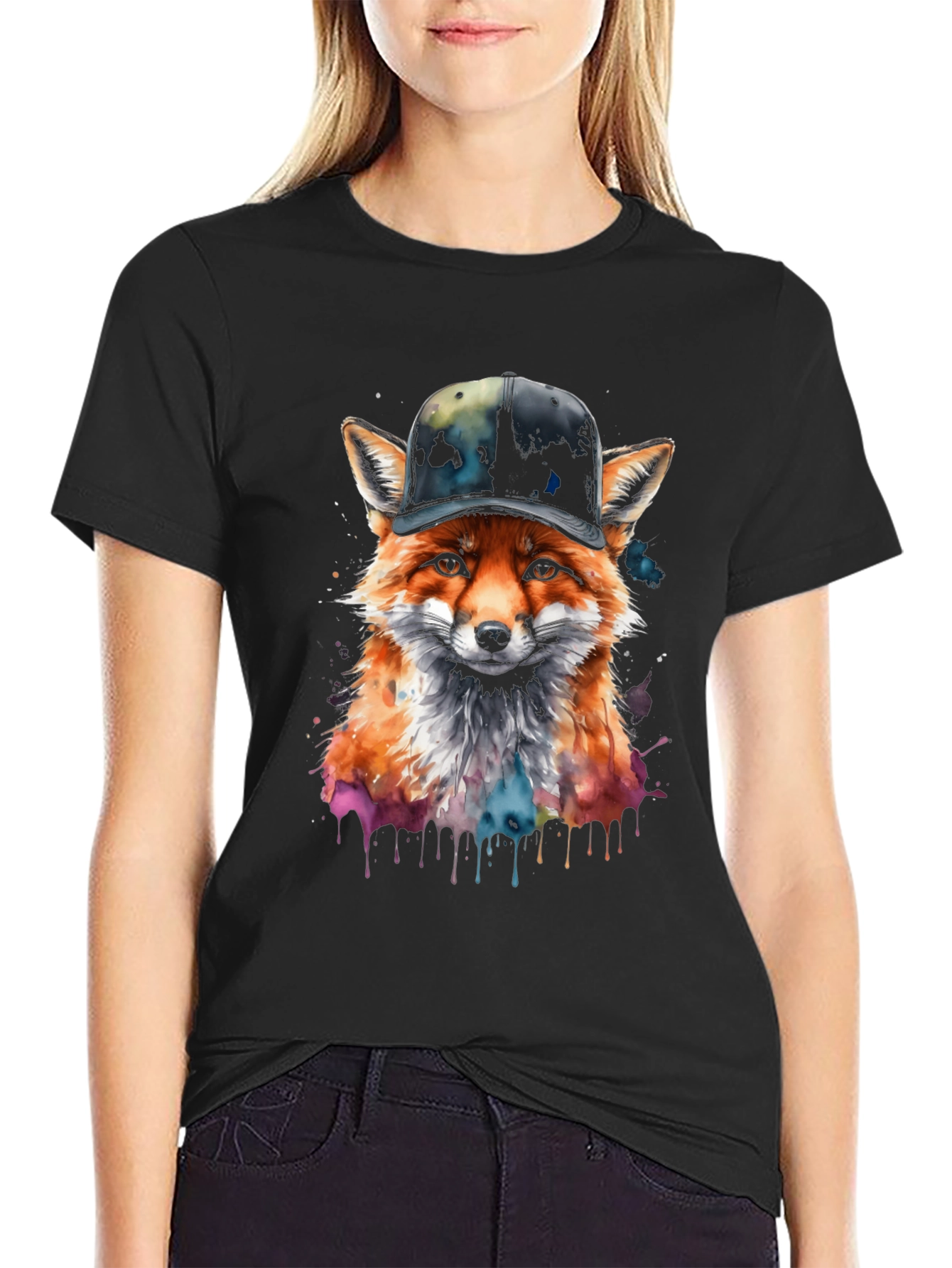 Fox in Hat Graphic Tee - Trendy Streetwear