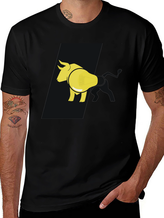 Bull & Lightbulb Graphic Tee - Black