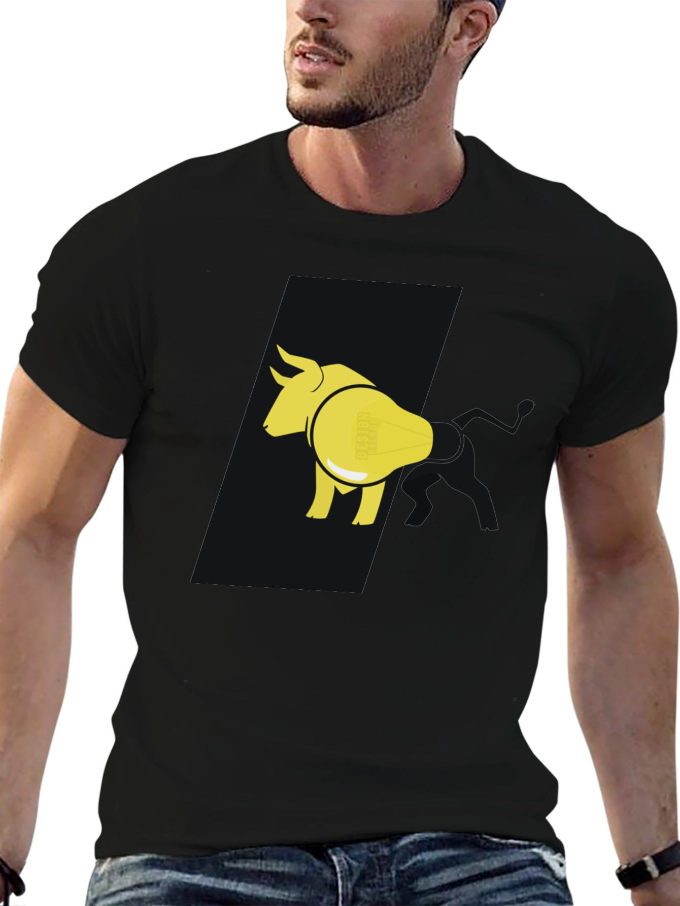 Bull & Lightbulb Graphic Tee - Black