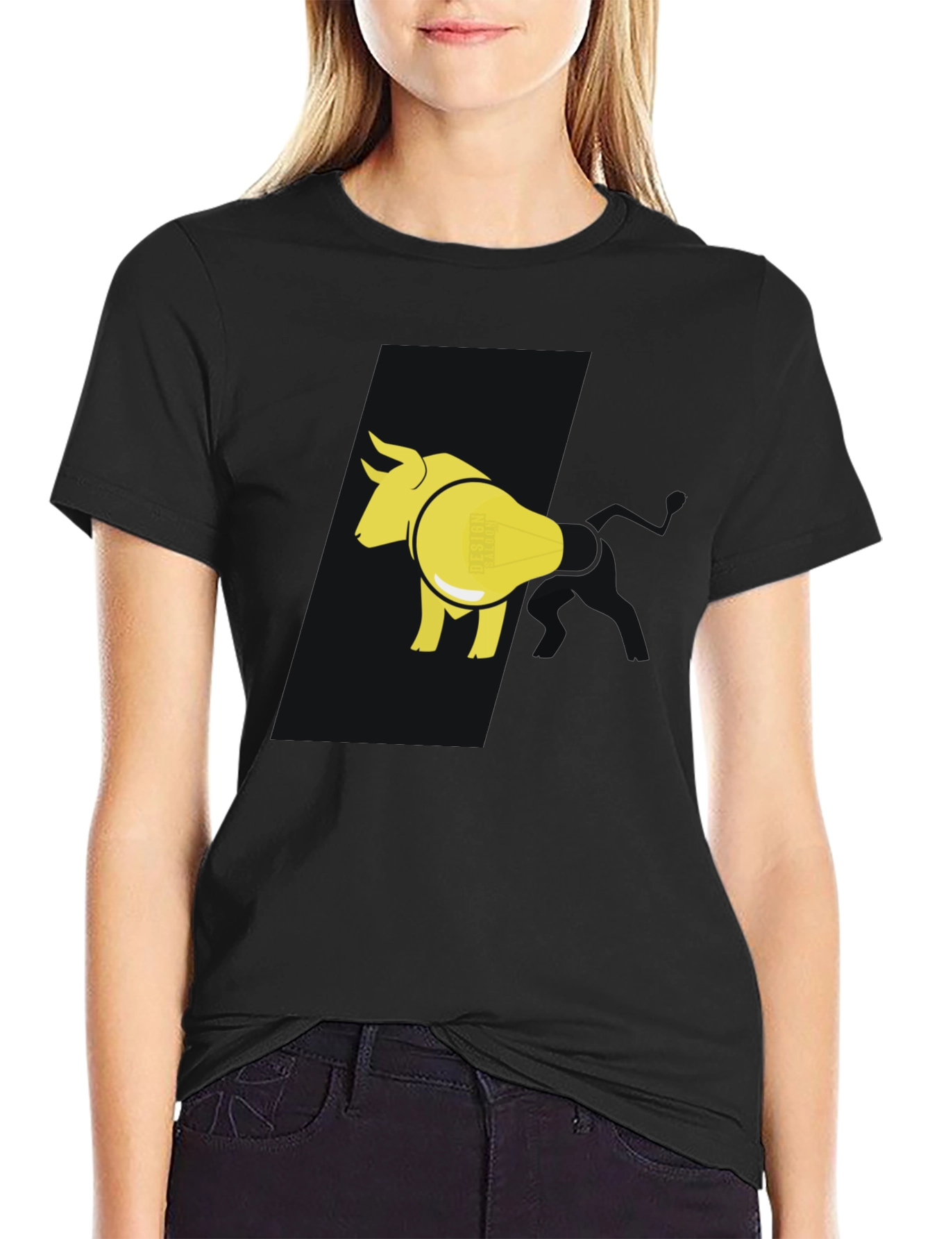 Bull & Lightbulb Graphic Tee - Black