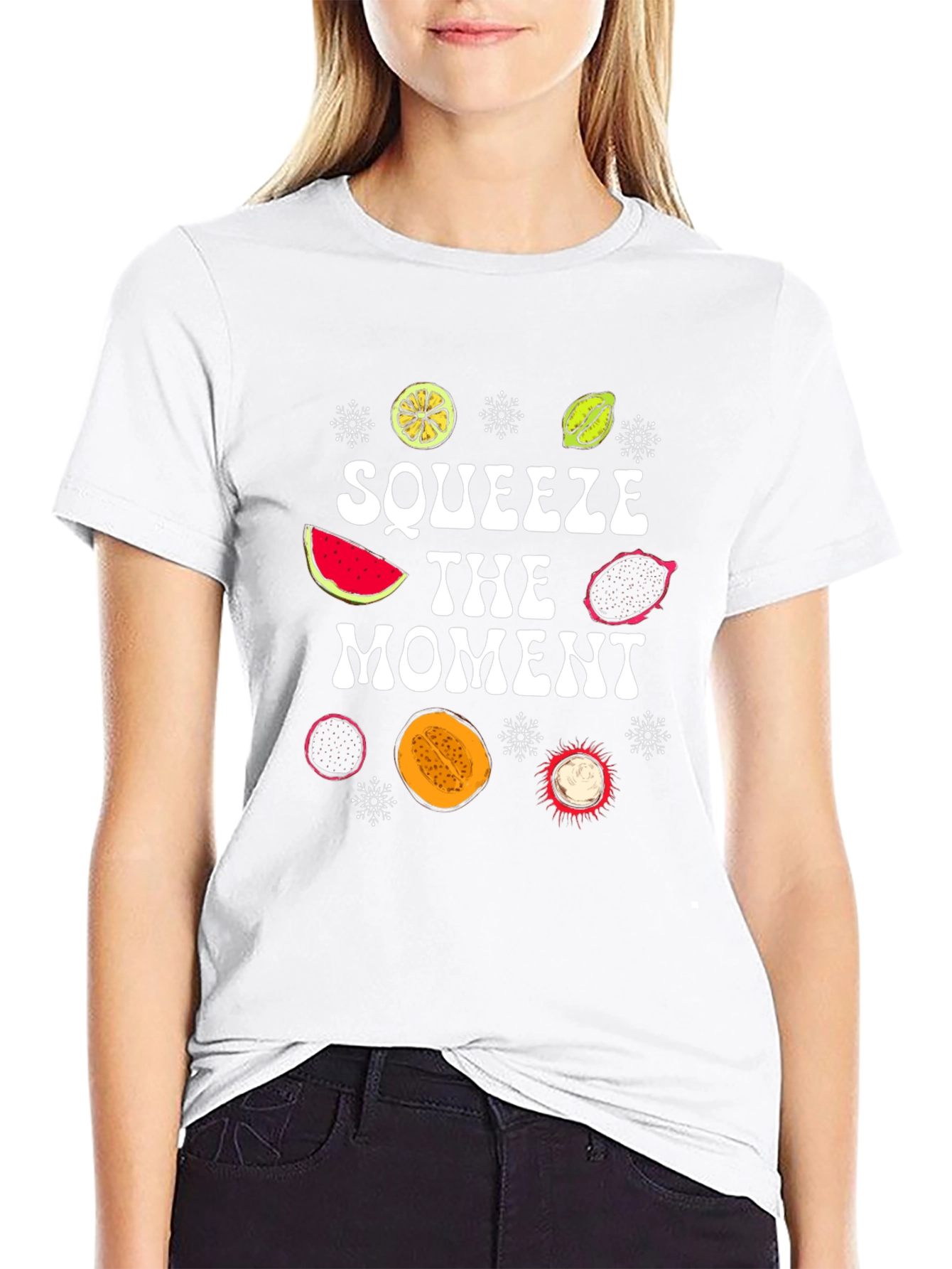 Squeeze The Moment Fruit Graphic T-Shirt