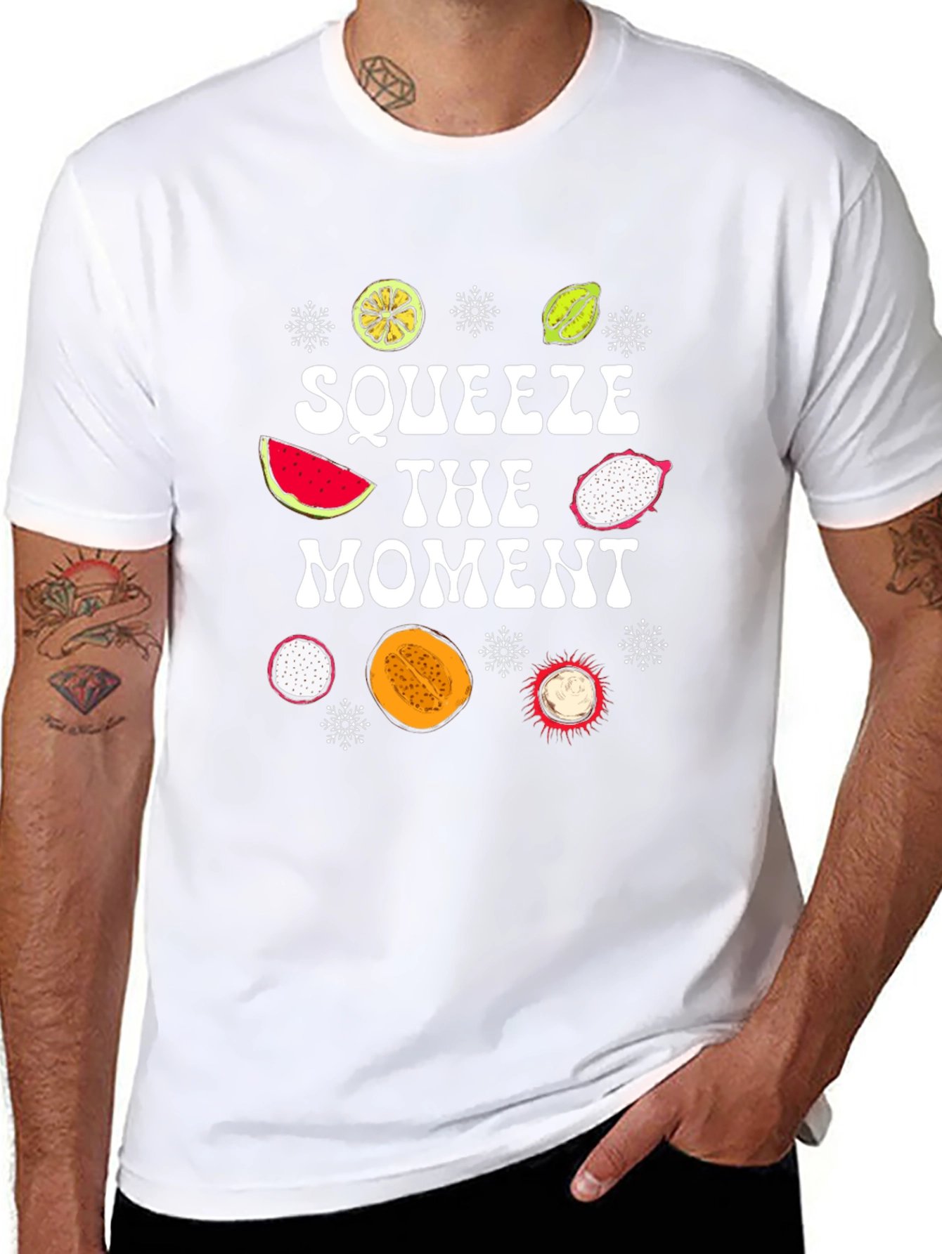 Squeeze The Moment Fruit Graphic T-Shirt