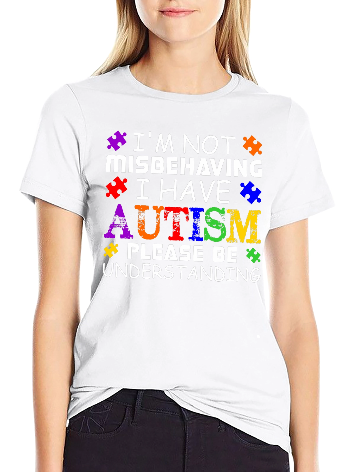 Autism Awareness Puzzle Piece Graphic T-Shirt