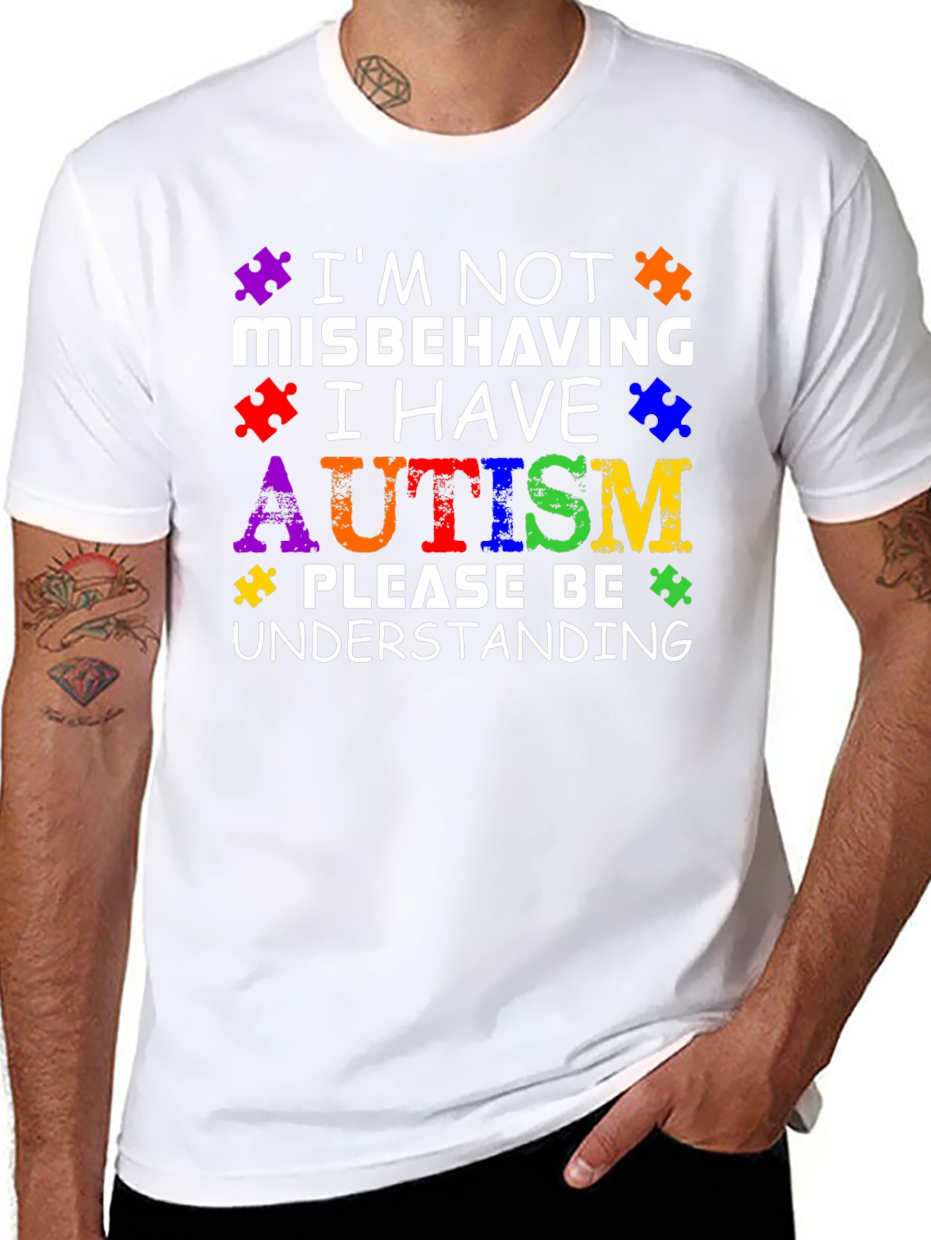 Autism Awareness Puzzle Piece Graphic T-Shirt