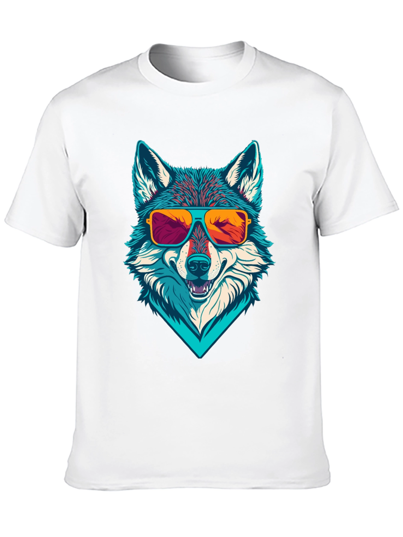 Cool Wolf Graphic Tee - Sunglasses Design