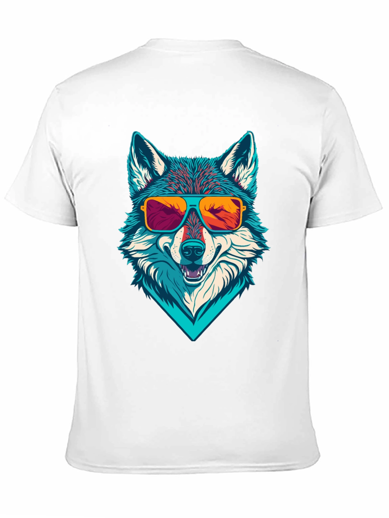 Cool Wolf Graphic Tee - Sunglasses Design