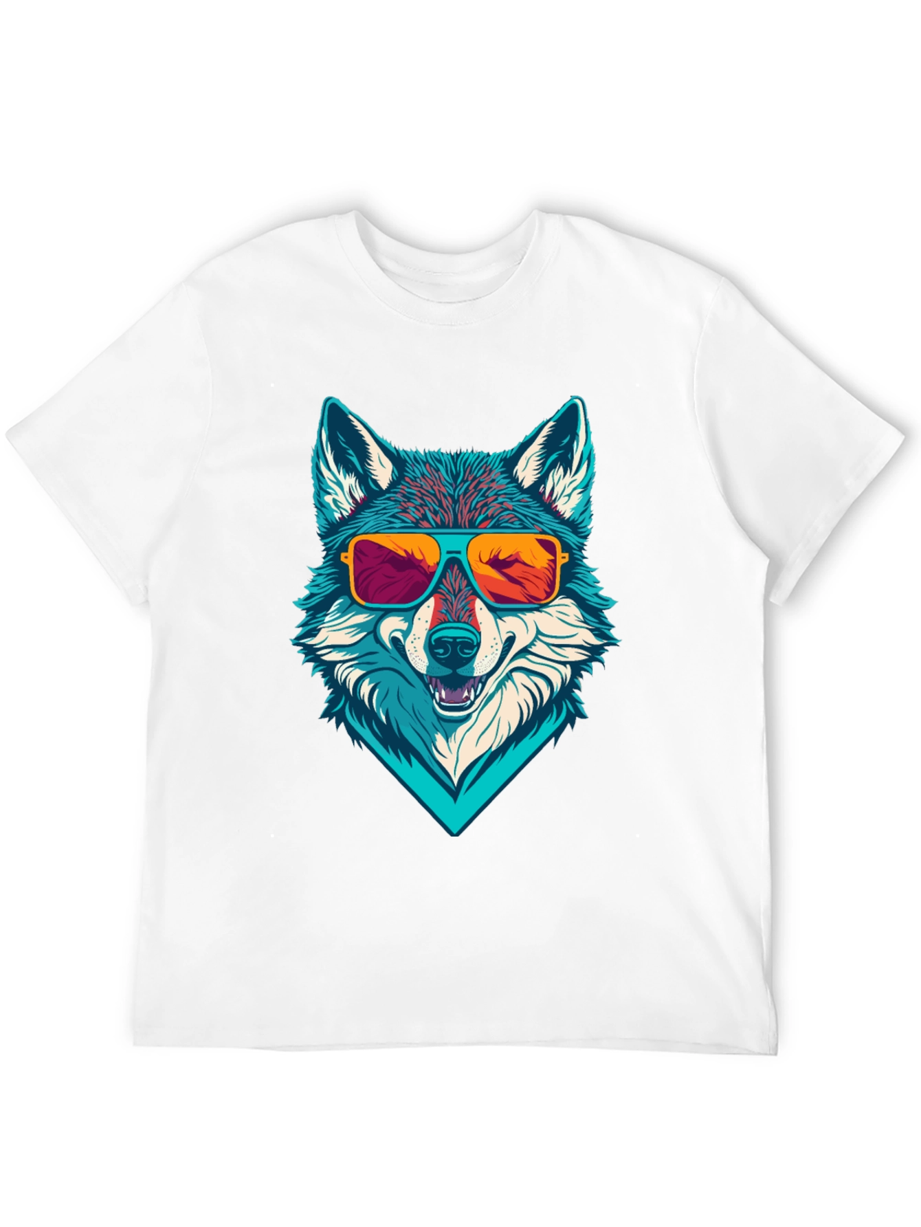 Cool Wolf Graphic Tee - Sunglasses Design