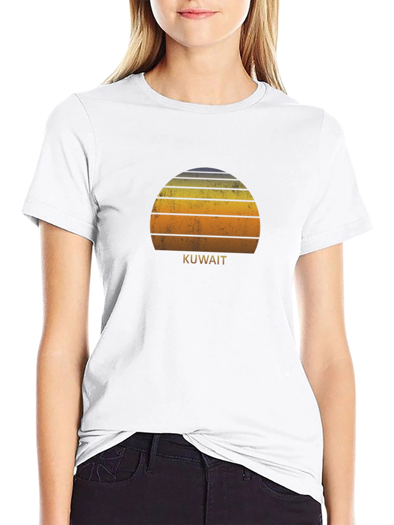 Kuwait Sunset T-Shirt Retro Style Tee