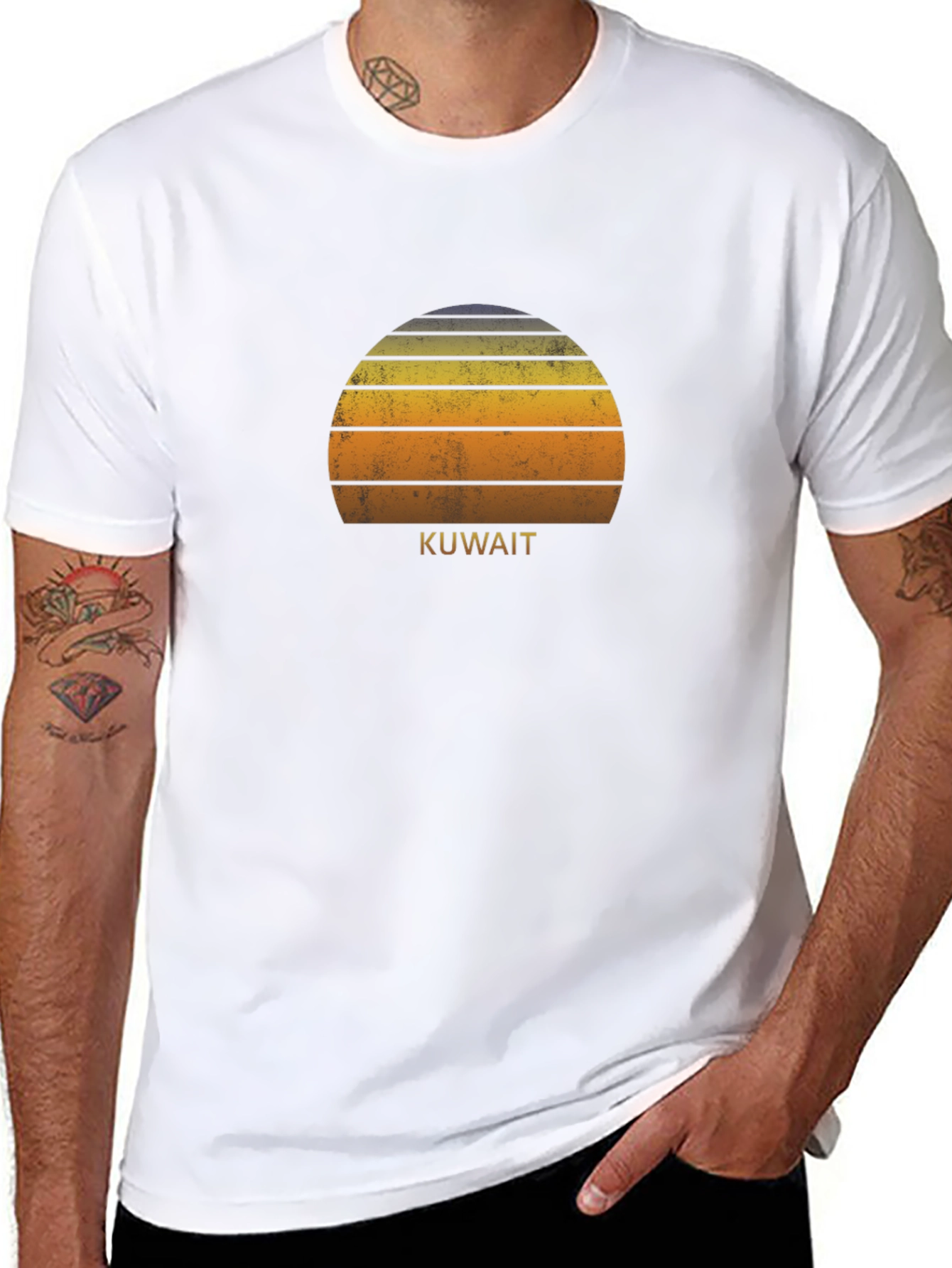 Kuwait Sunset T-Shirt Retro Style Tee
