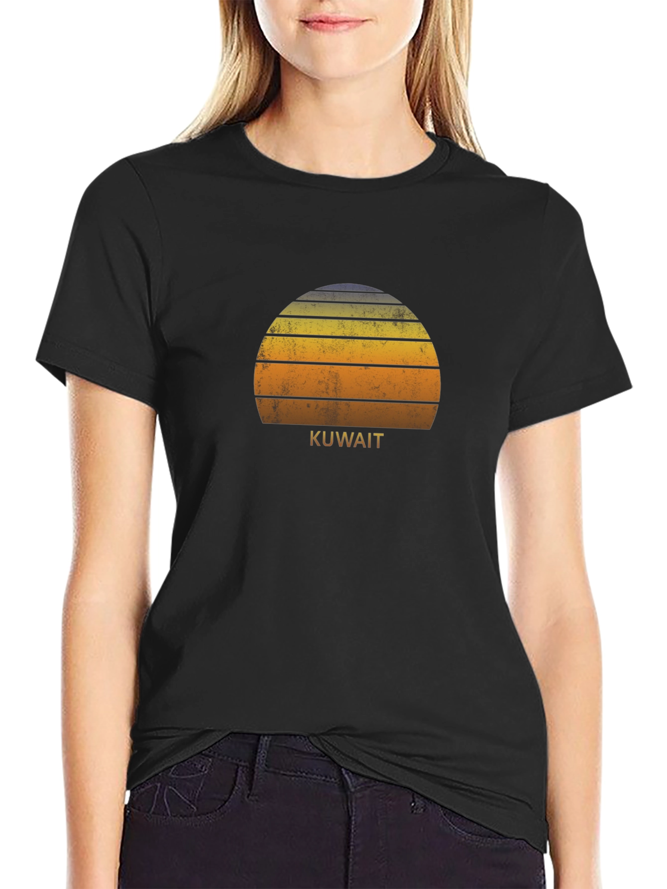 Kuwait Sunset T-Shirt Retro Style Tee