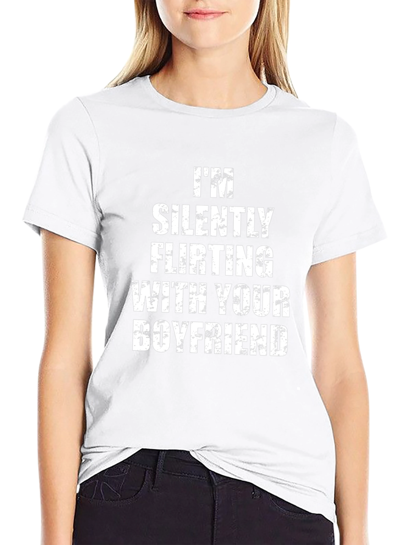 Flirty Boyfriend Tee - Black Graphic T-Shirt