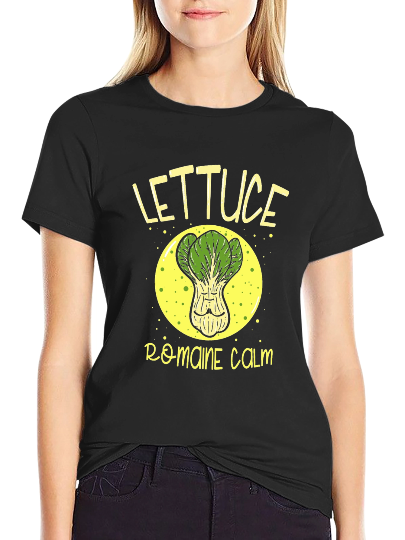 Lettuce Romaine Calm Black Graphic Tee