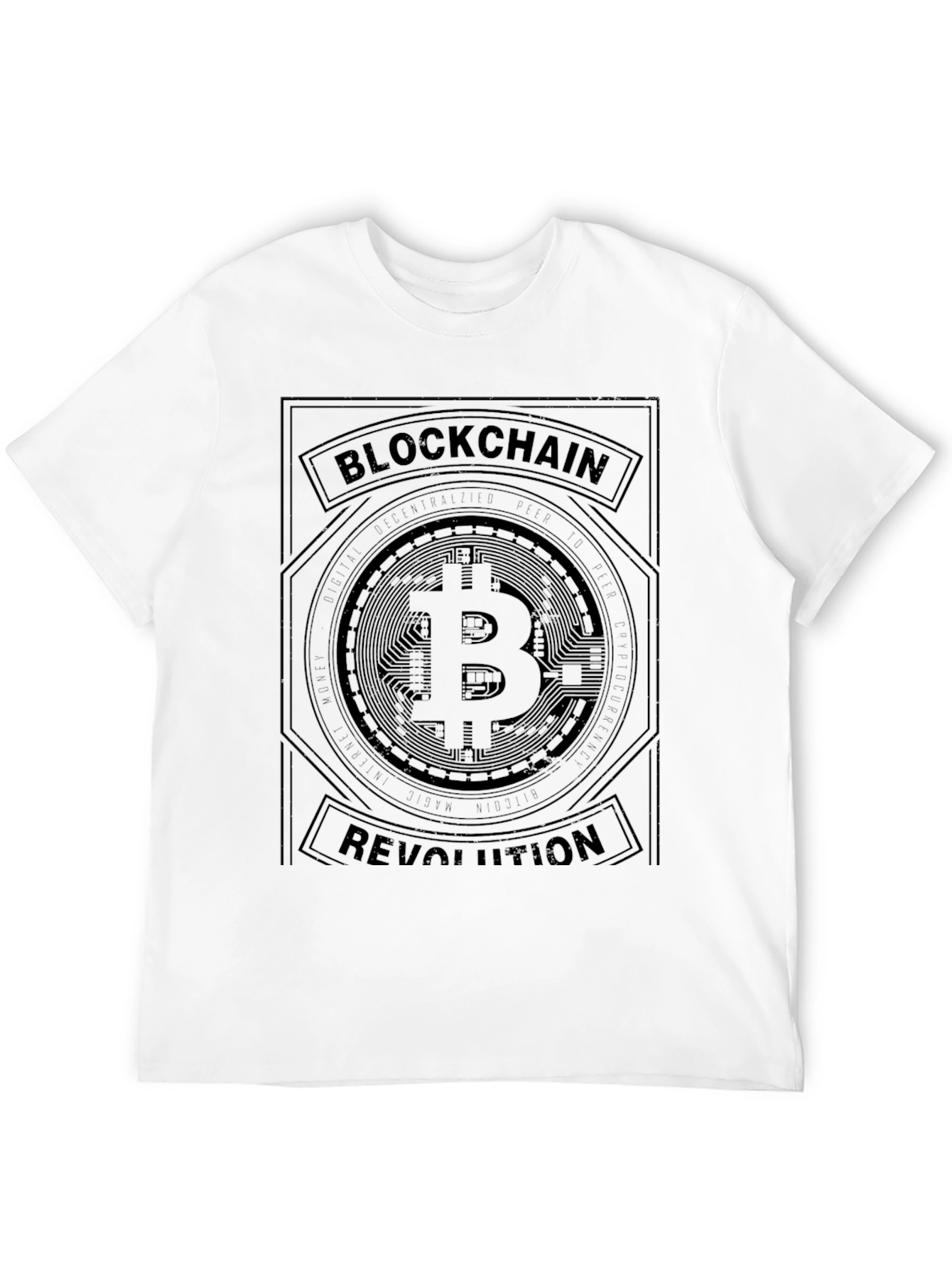 Blockchain Revolution Bitcoin Graphic Tee - Black