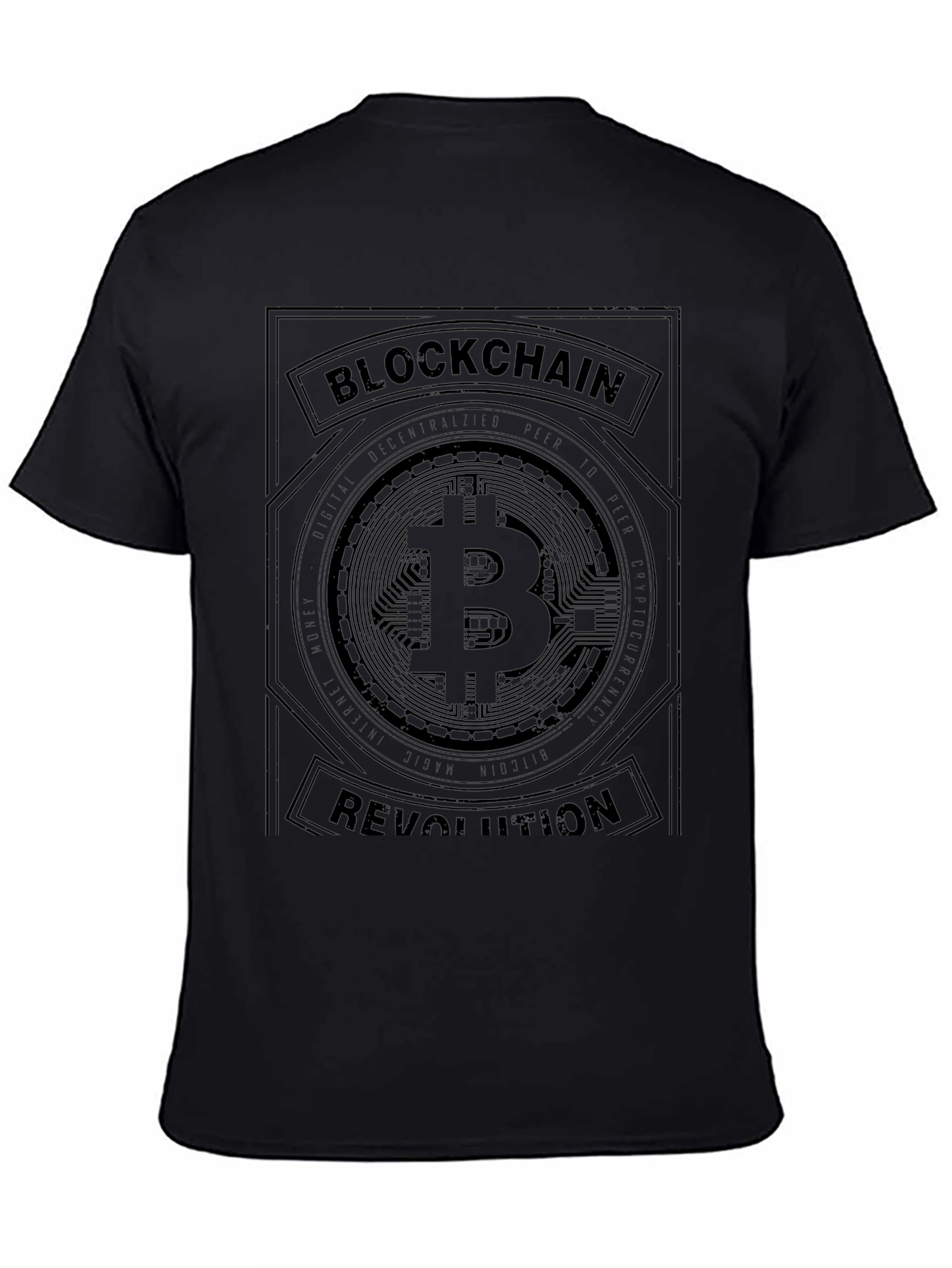 Blockchain Revolution Bitcoin Graphic Tee - Black