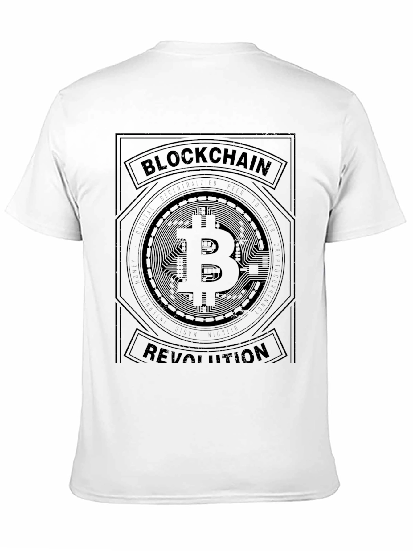 Blockchain Revolution Bitcoin Graphic Tee - Black