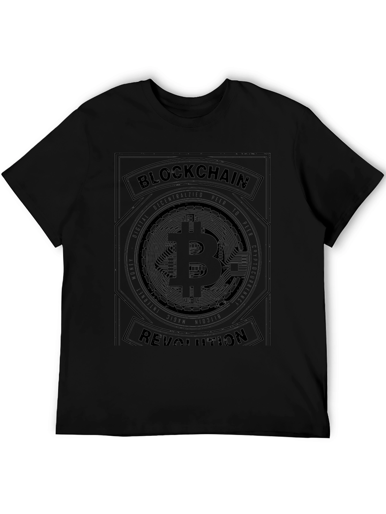 Blockchain Revolution Bitcoin Graphic Tee - Black