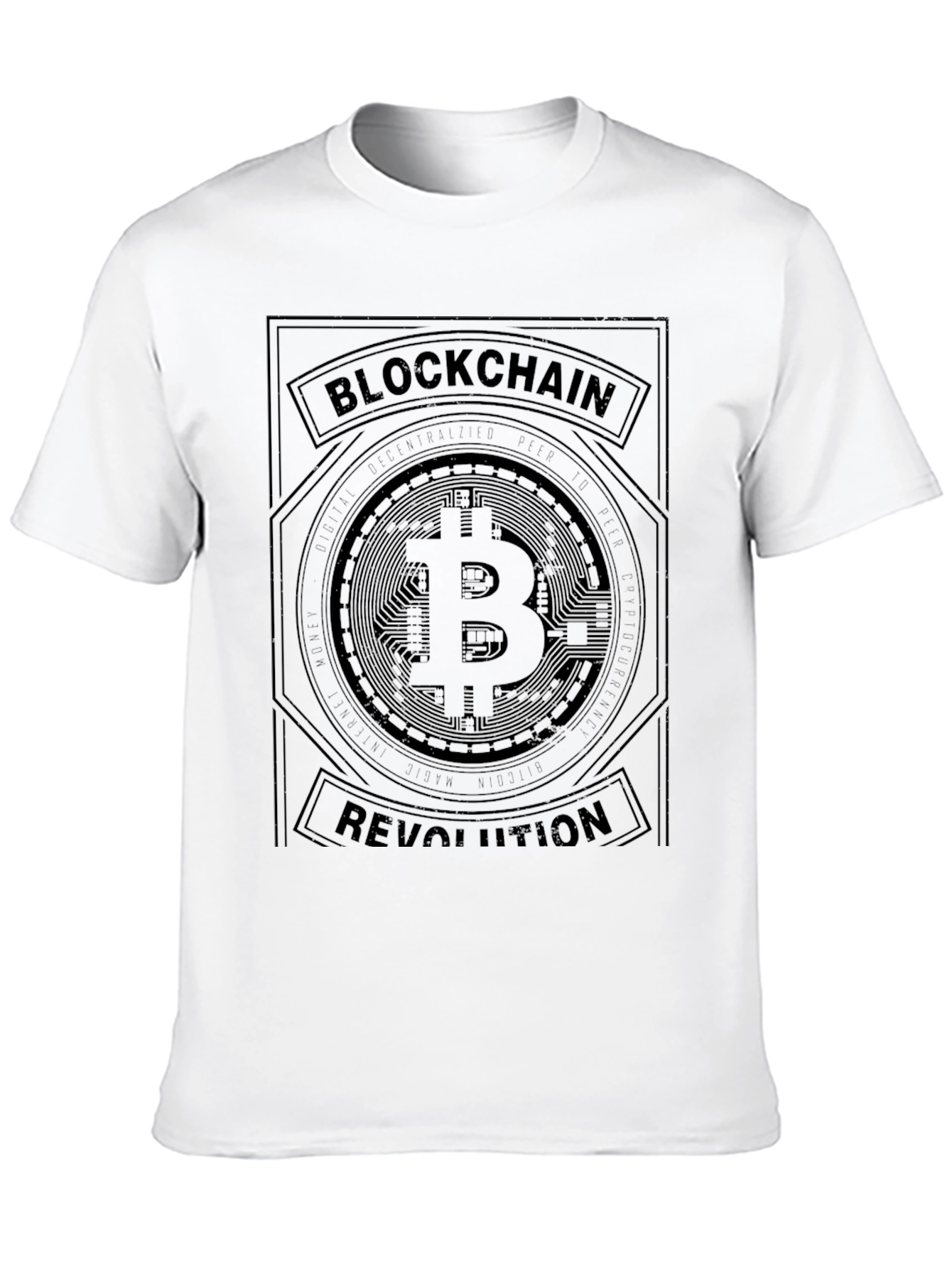 Blockchain Revolution Bitcoin Graphic Tee - Black