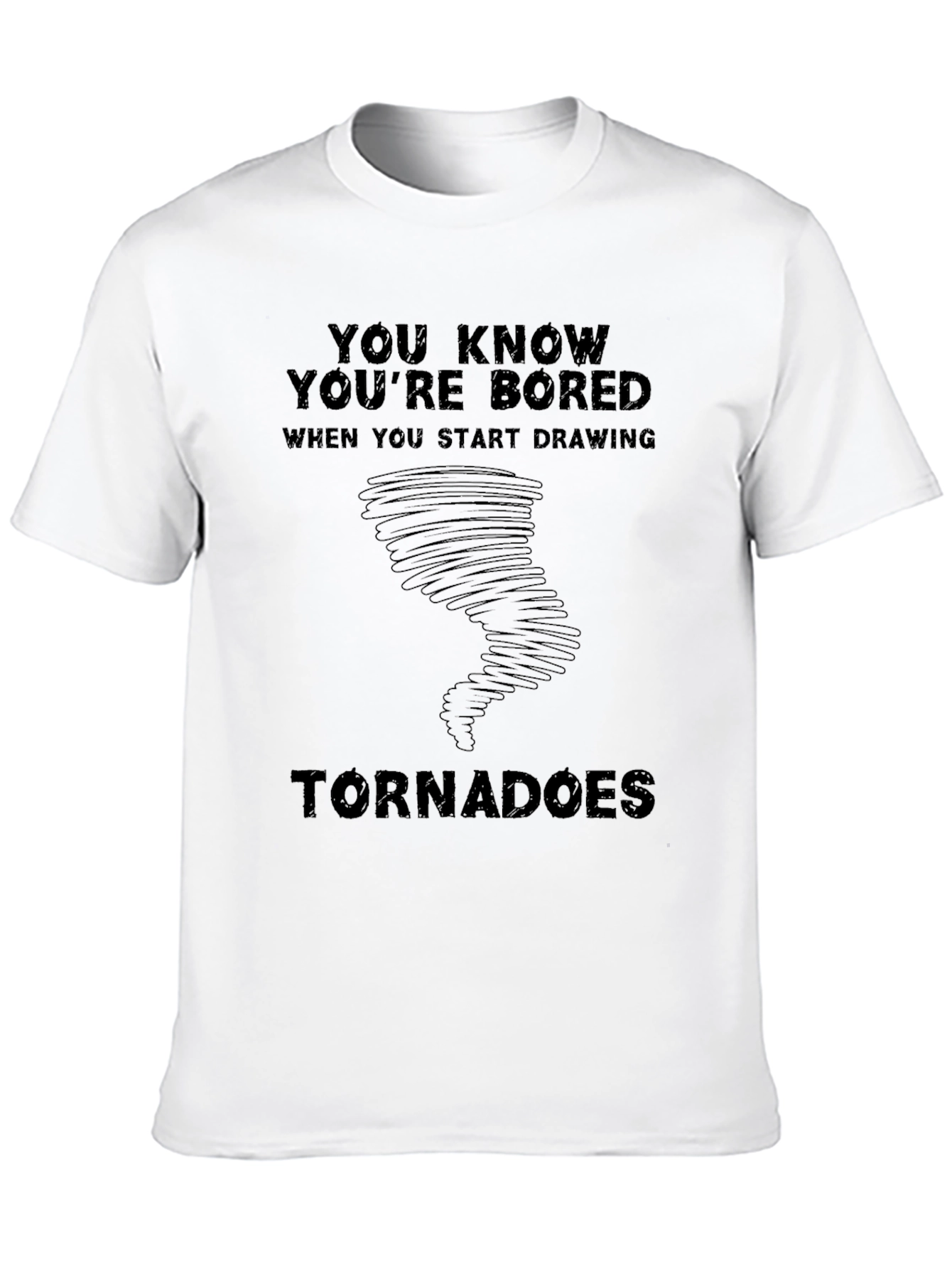 Bored Tornado Drawing Graphic Tee - Black