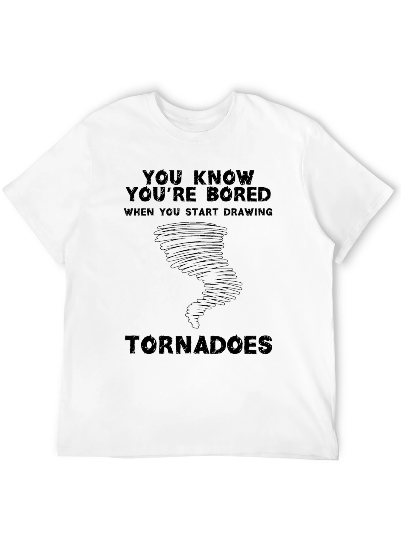 Bored Tornado Drawing Graphic Tee - Black