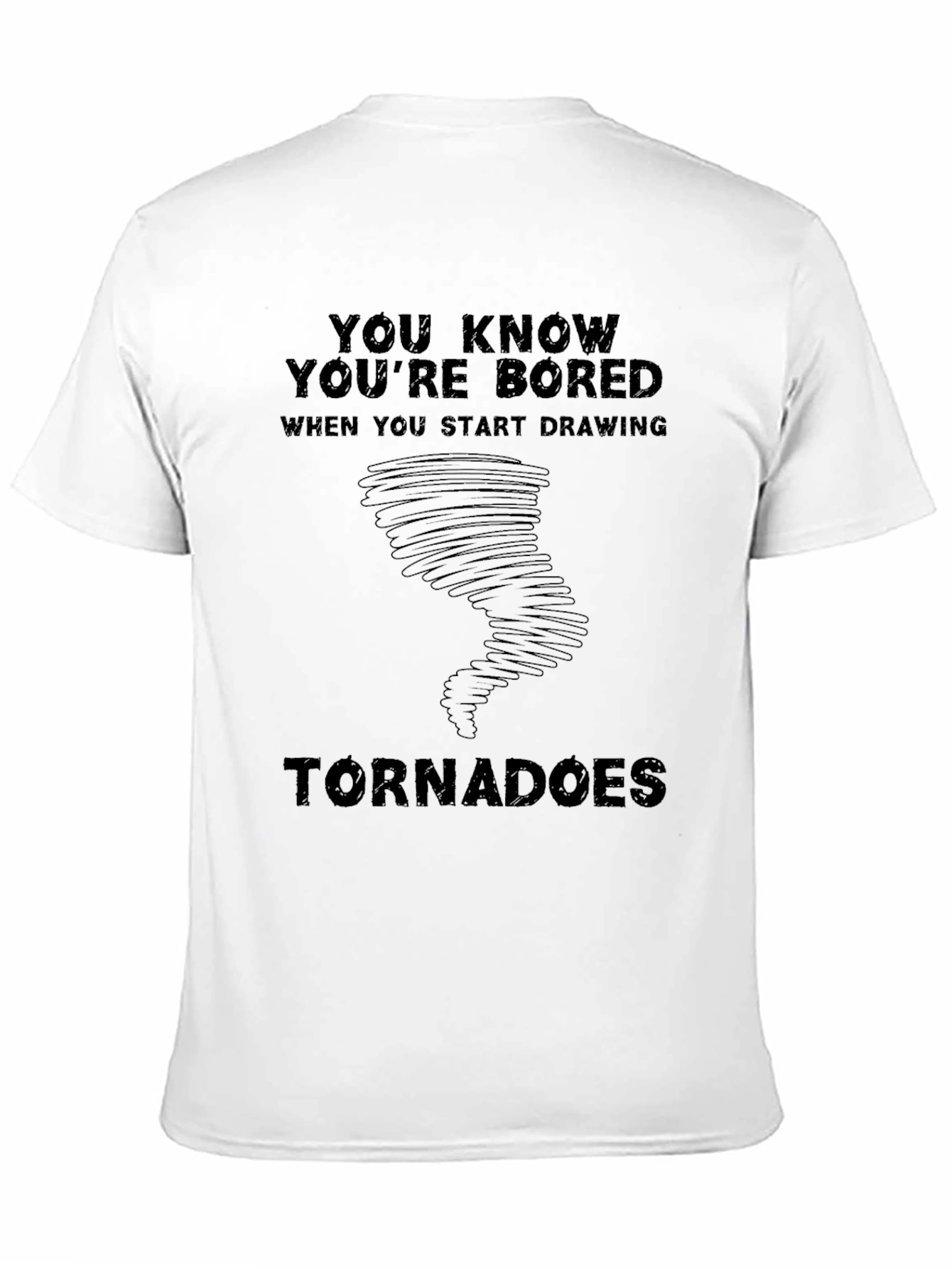 Bored Tornado Drawing Graphic Tee - Black