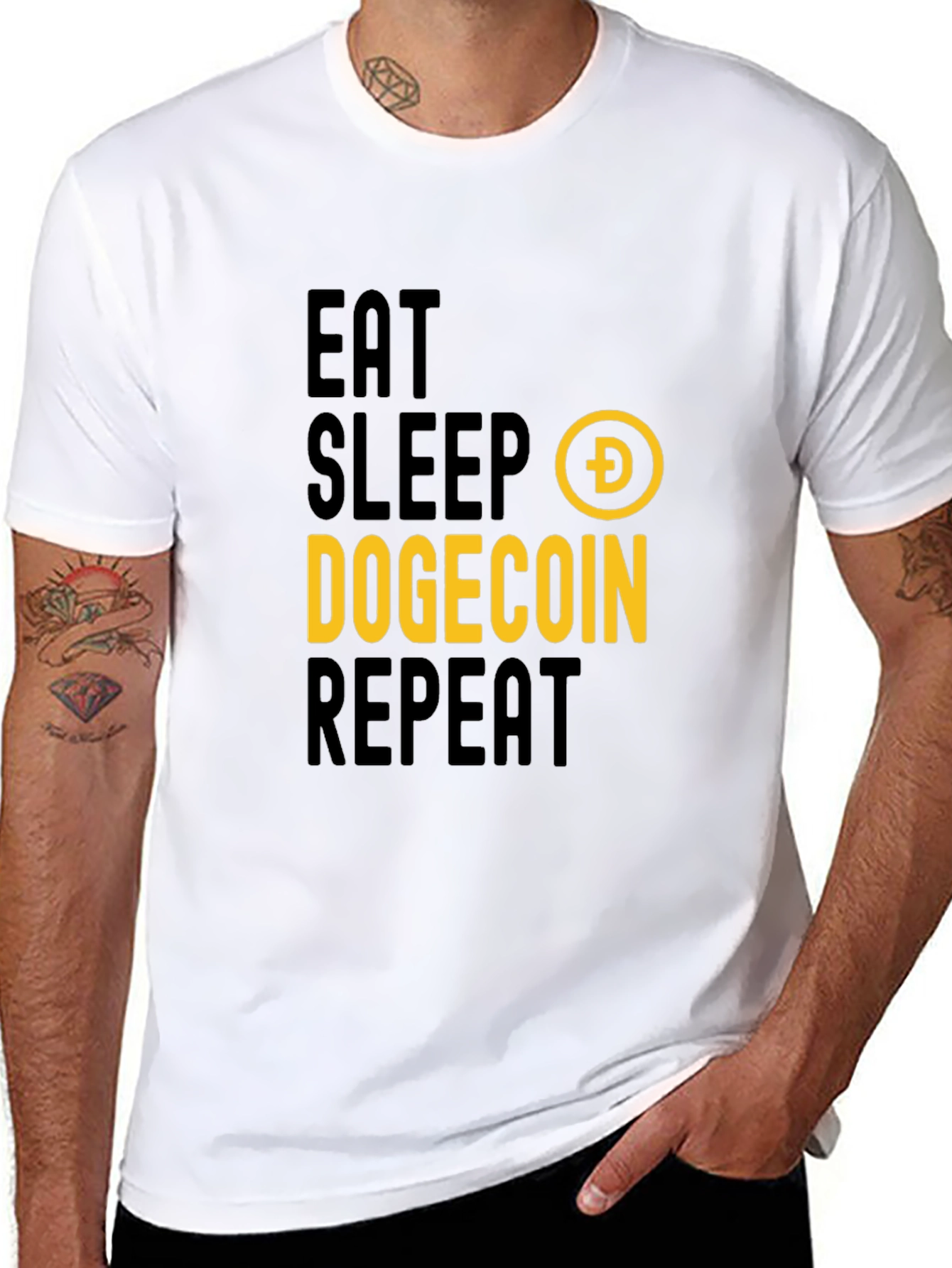 Eat Sleep Dogecoin Repeat T-Shirt - Crypto Fan Apparel