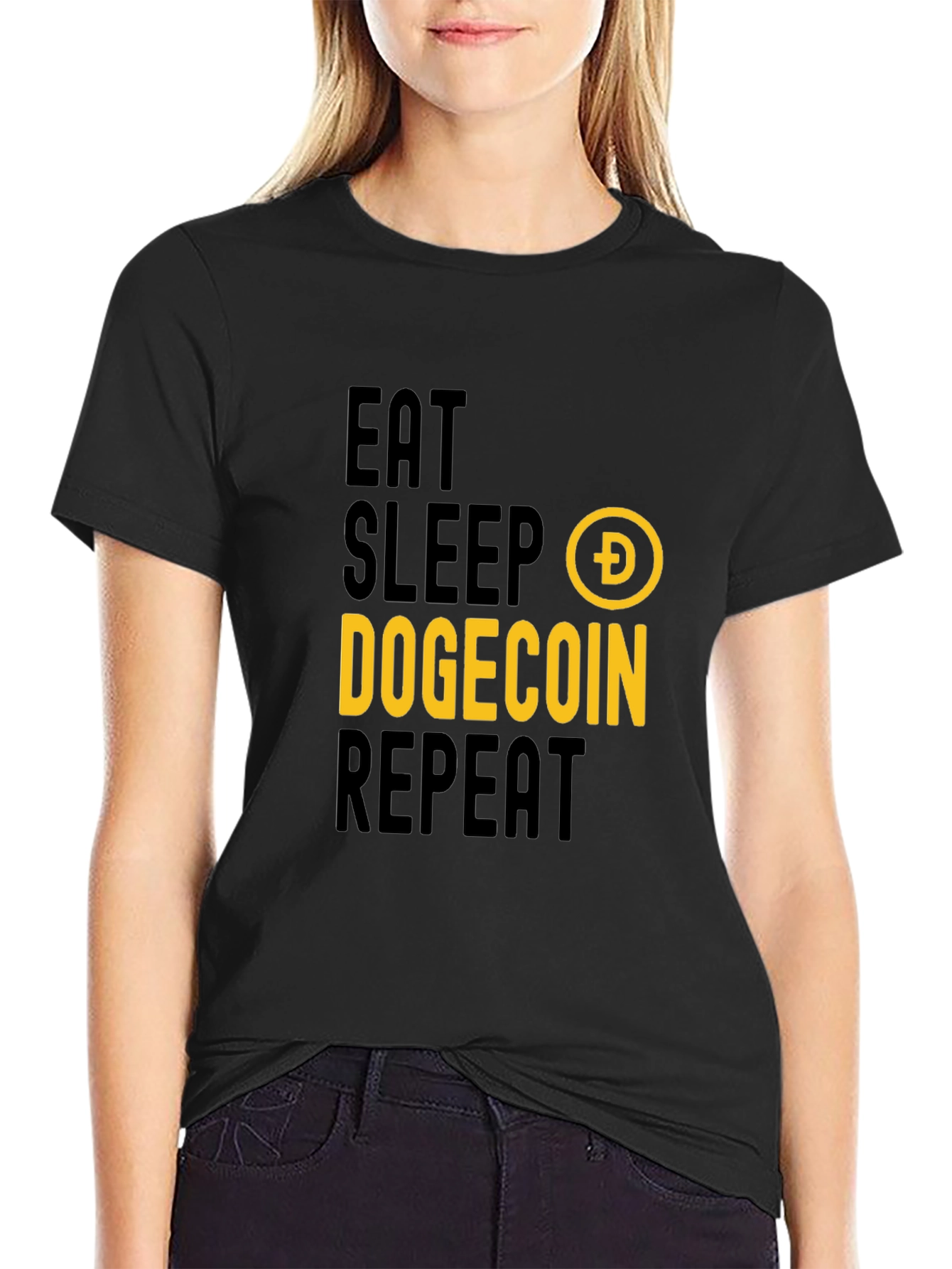 Eat Sleep Dogecoin Repeat T-Shirt - Crypto Fan Apparel
