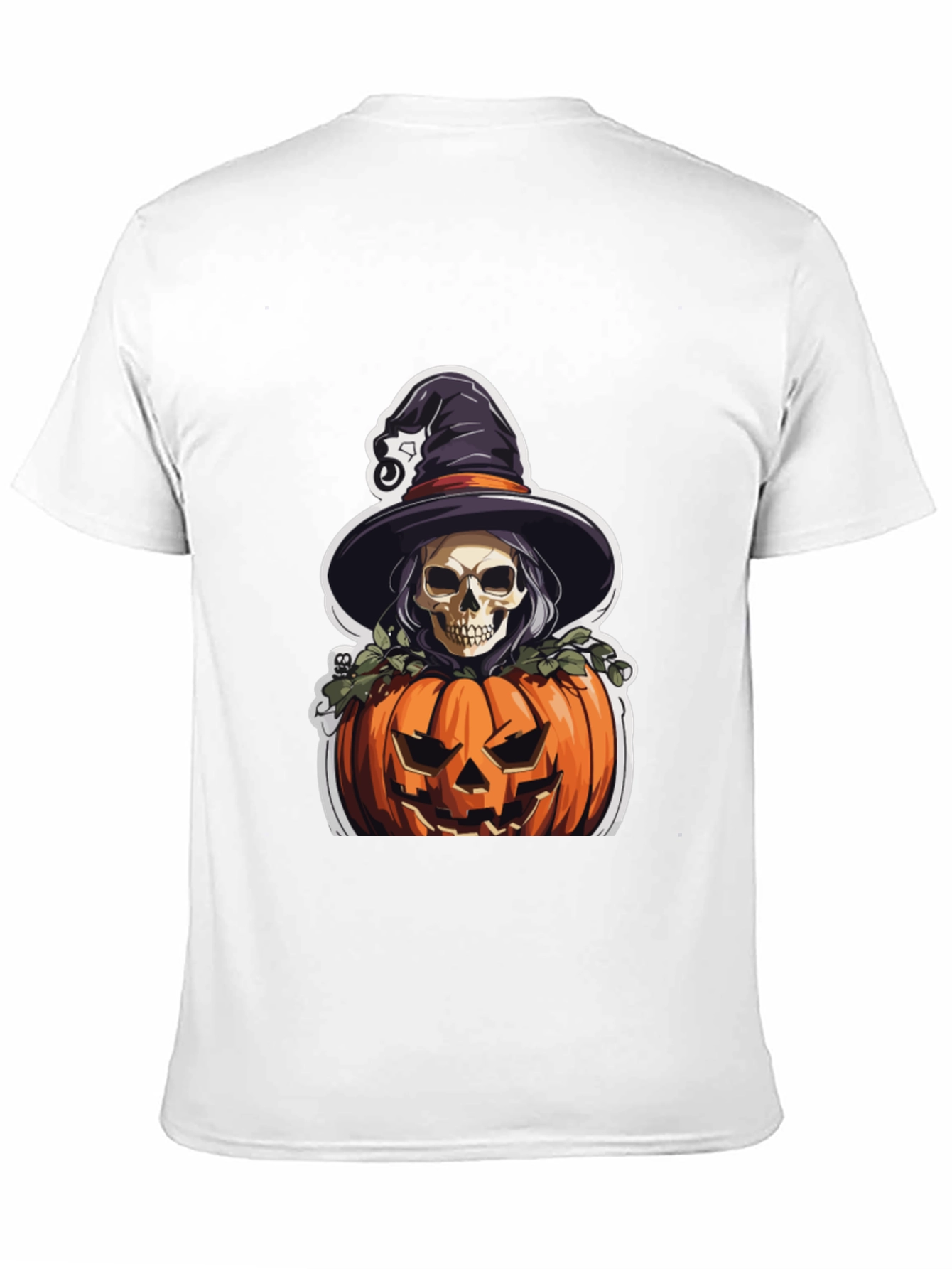 Skull Witch Pumpkin Graphic Tee - Halloween