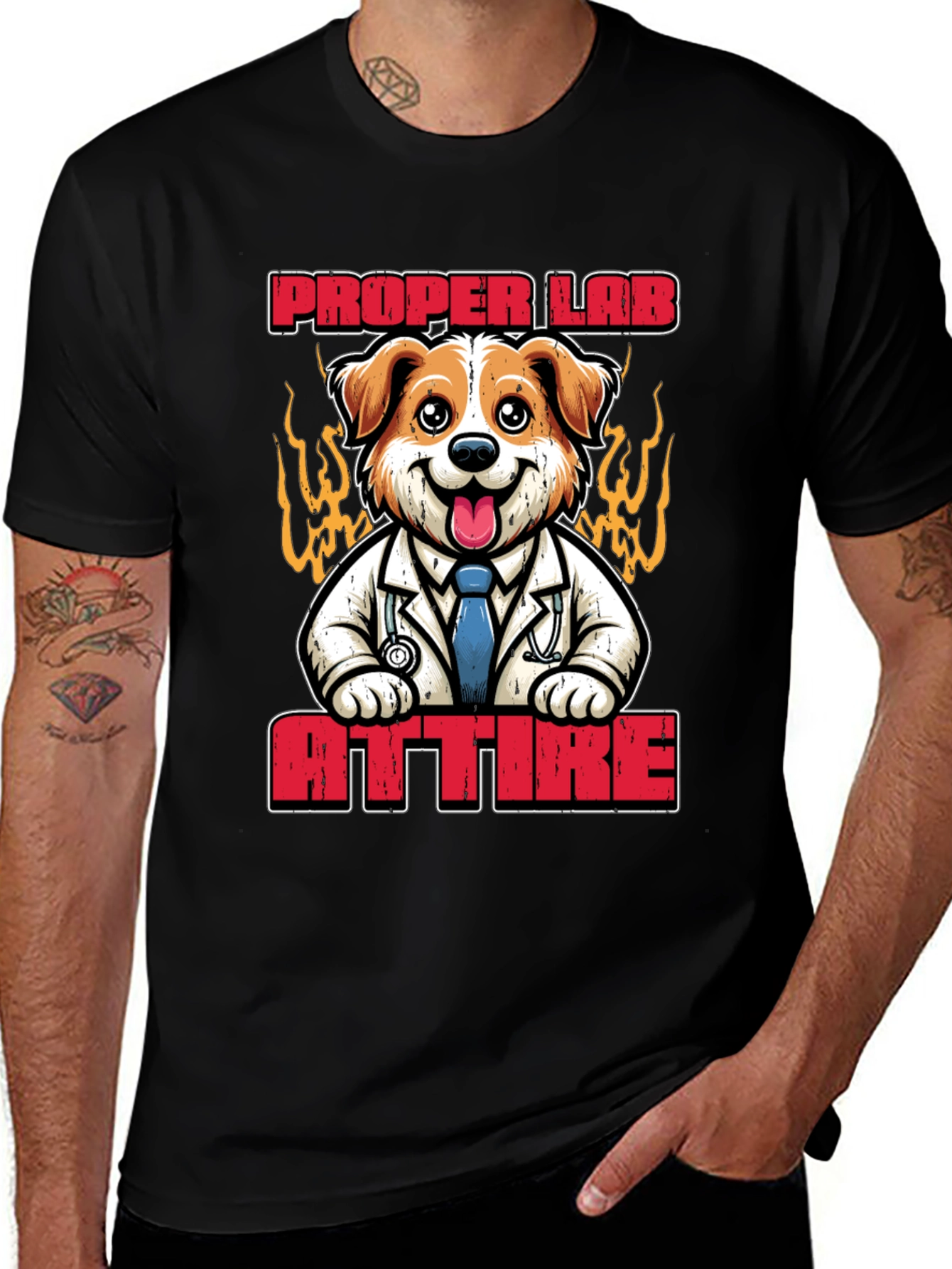 Proper Lab Attire T-Shirt: Dog Doctor Tee